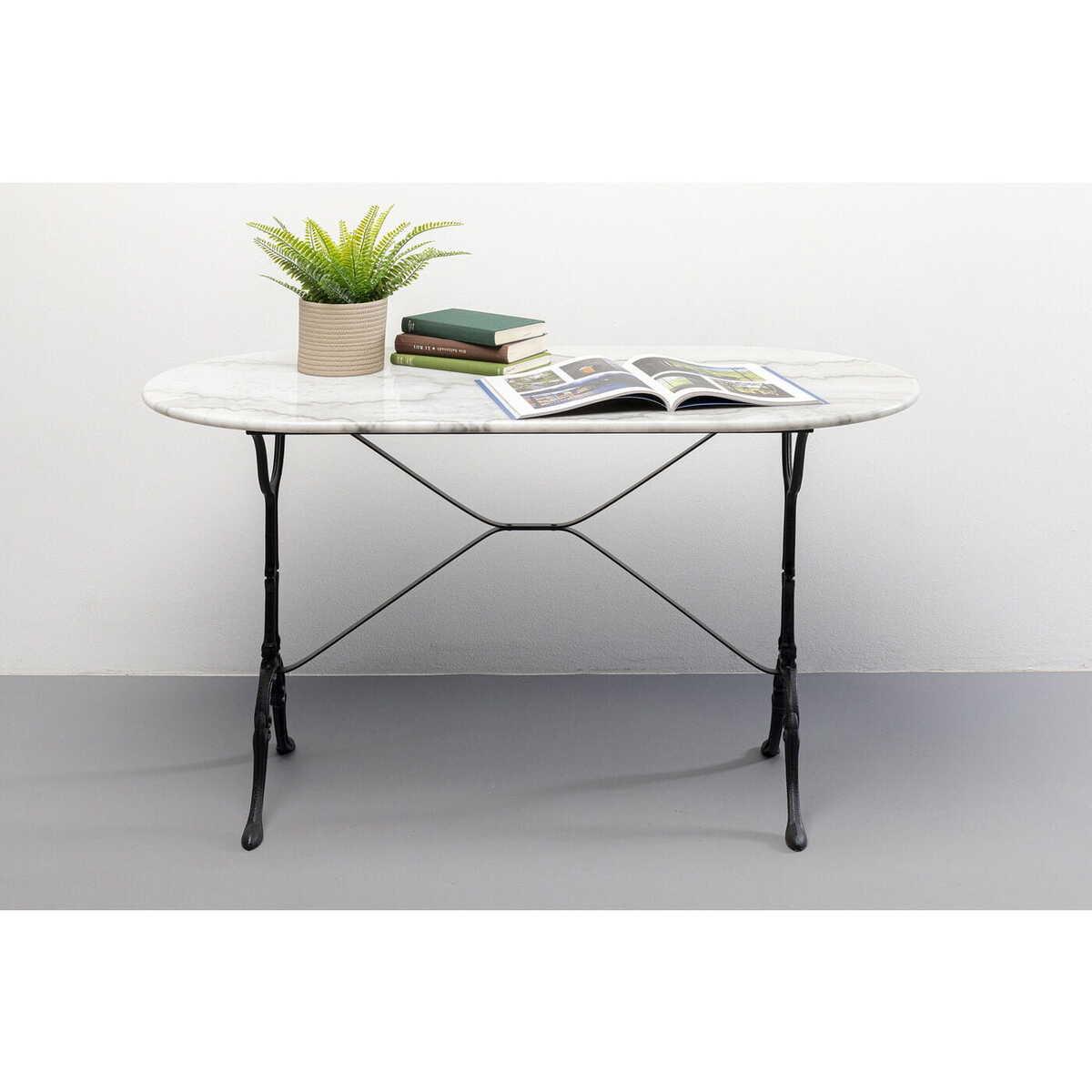 KARE Design Bistrotisch Kaffeehaus oval weiss 120x60