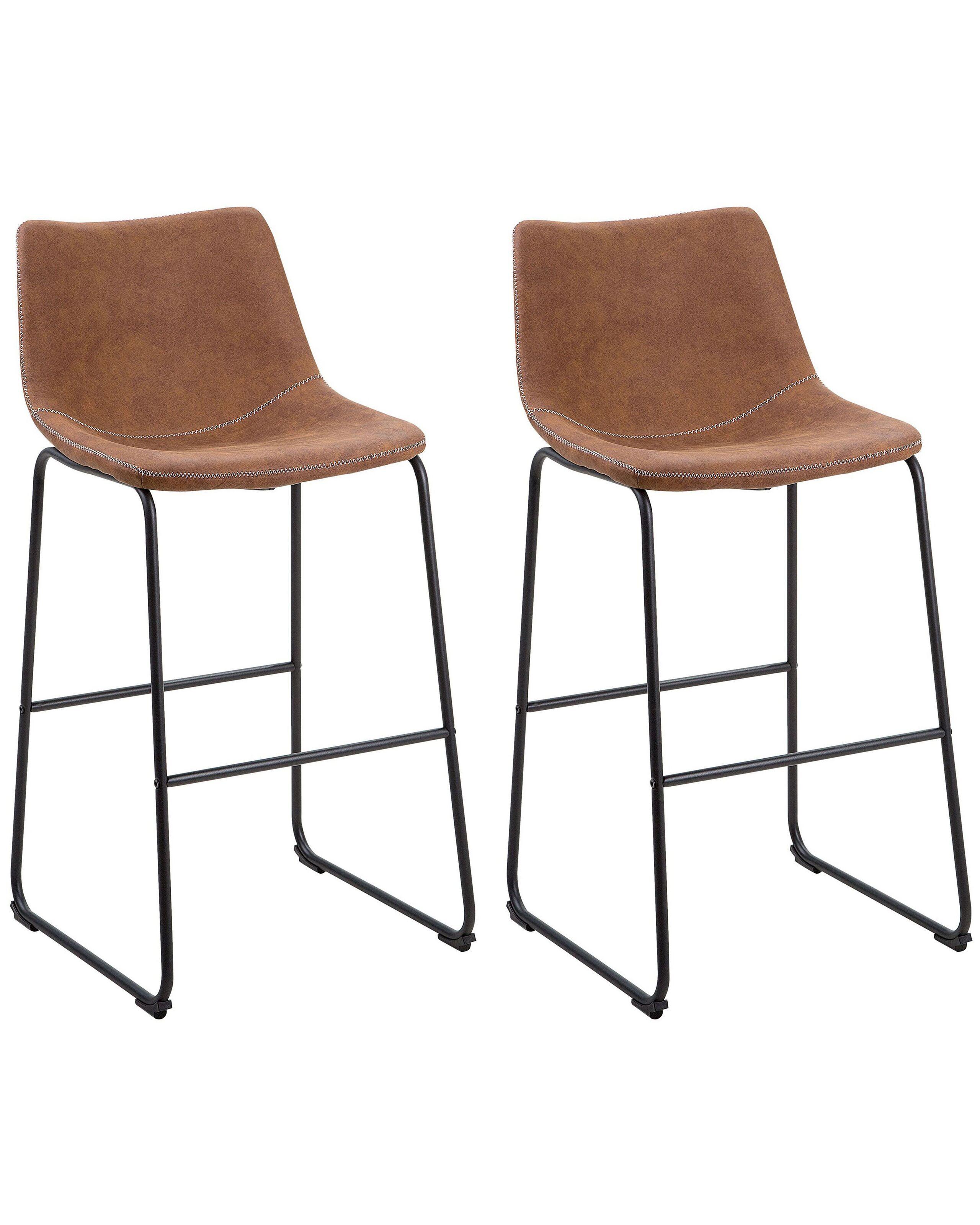 Beliani Set mit 2 Barstühlen aus Polyester Retro FRANKS