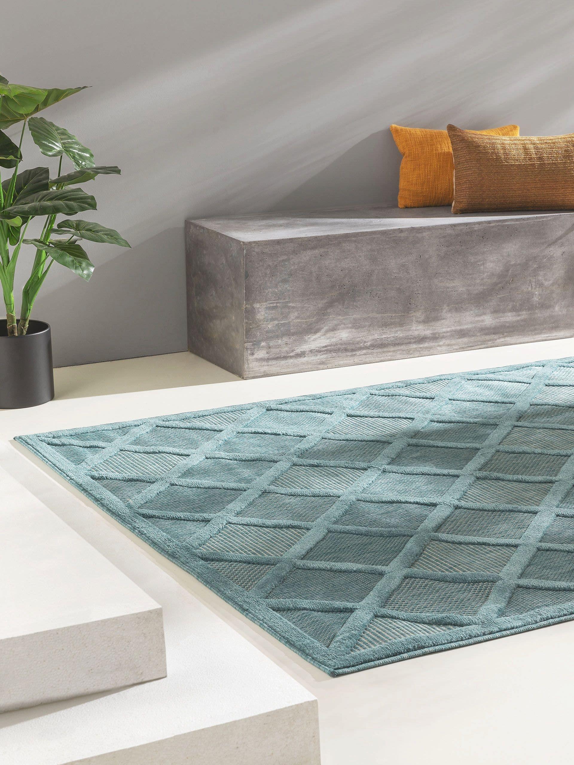 Benuta In- & Outdoor-Teppich Bonte Türkis