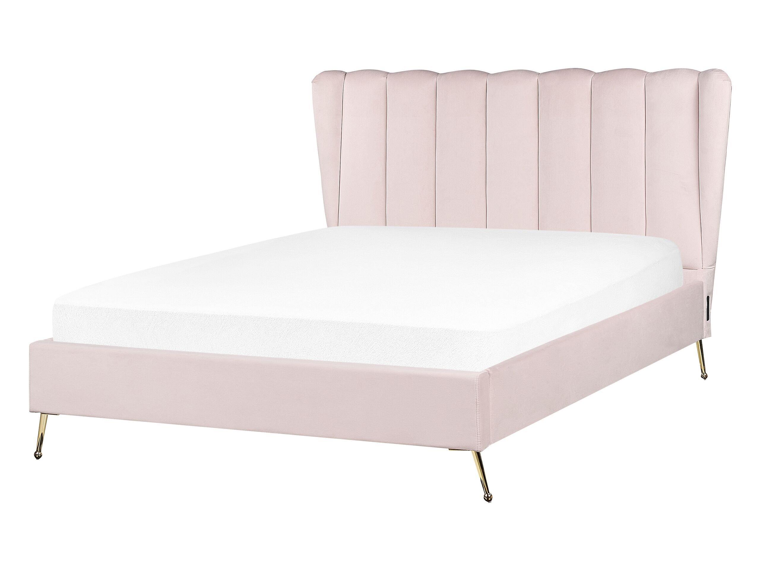Beliani Bett mit Lattenrost aus Samtstoff Modern MIRIBEL