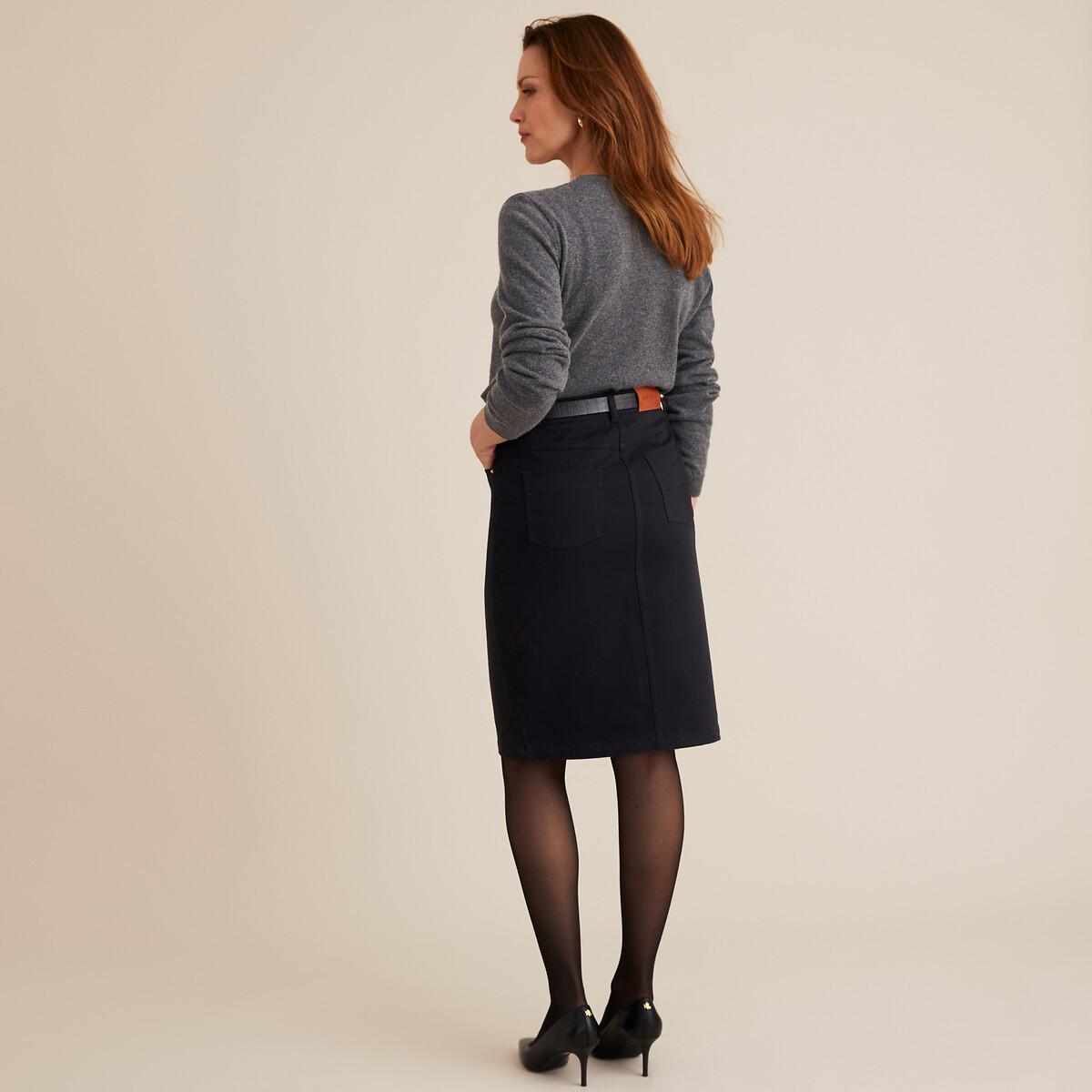 La Redoute Collections Gerader Rock aus Baumwollstretch