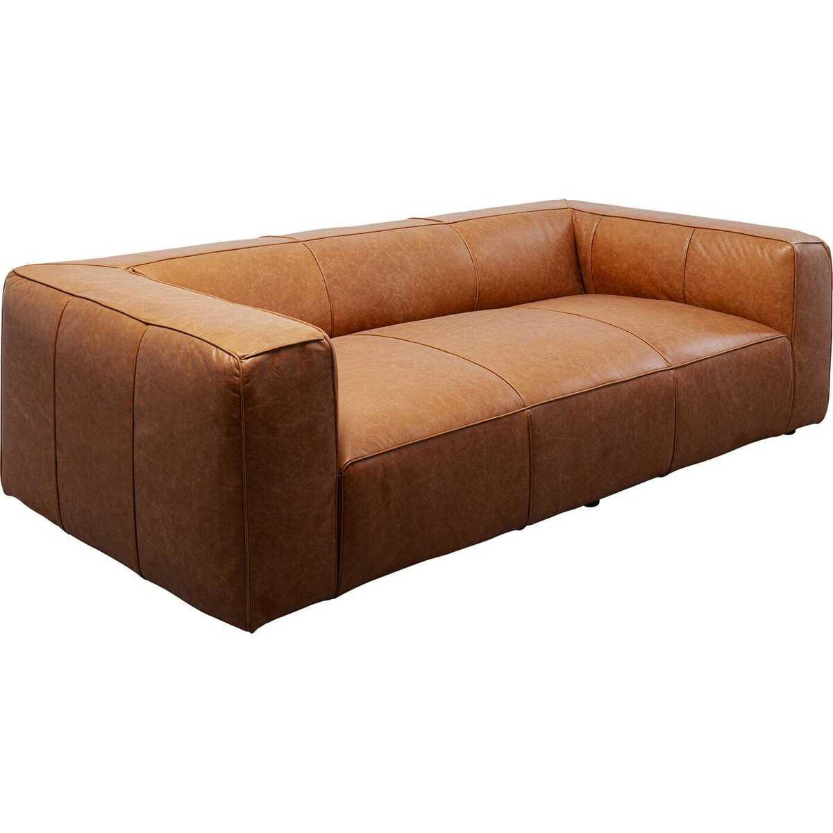KARE Design Sofa Cubetto Smart Leder hellbraun 220