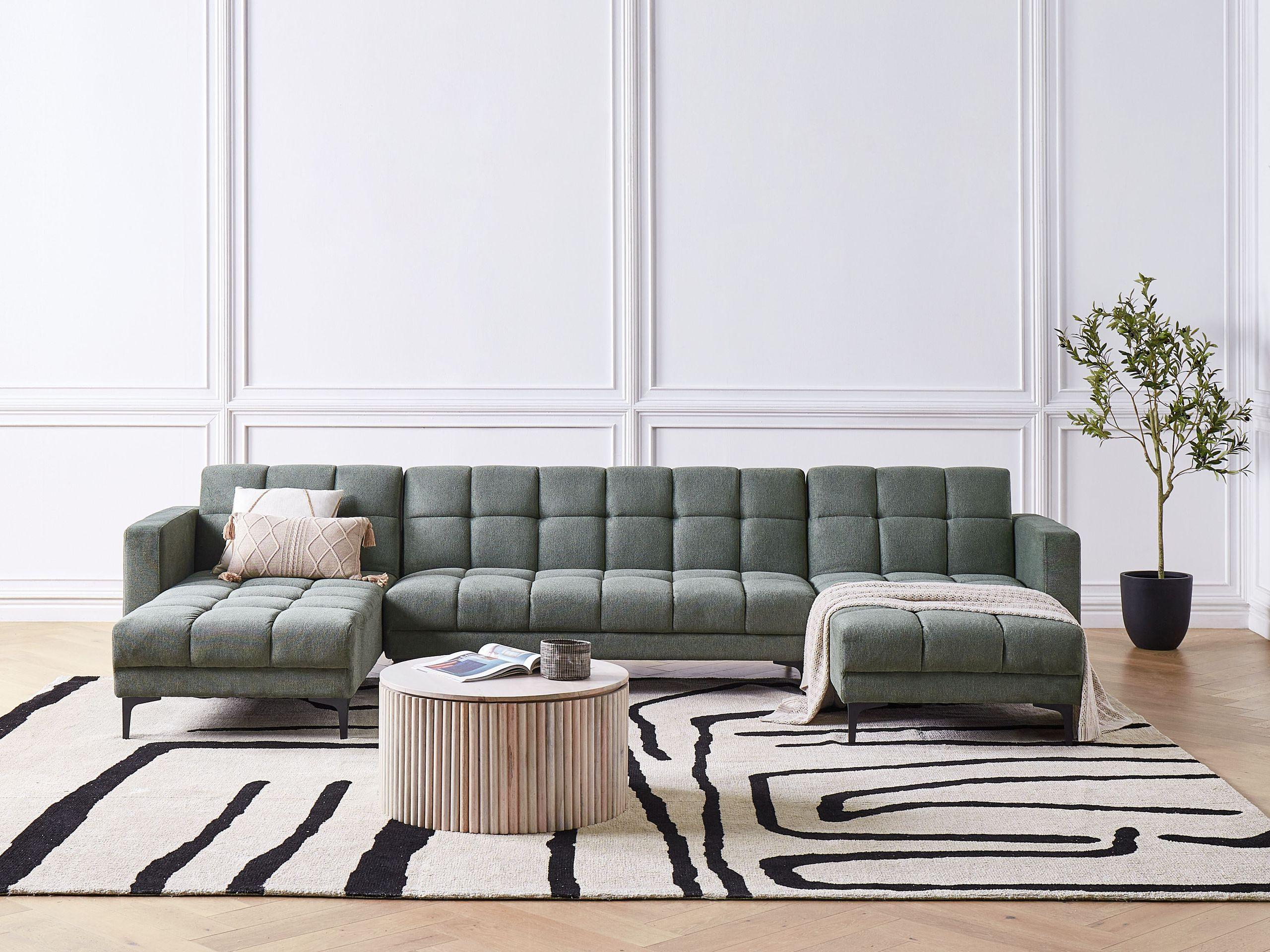 Beliani U-förmiges Sofa aus Polyester Minimalistisch ALNES