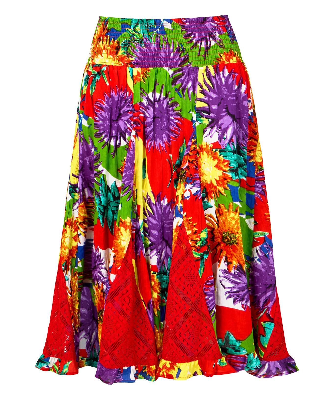 Joe Browns Leuchtend floraler Godet-Panel-Midirock