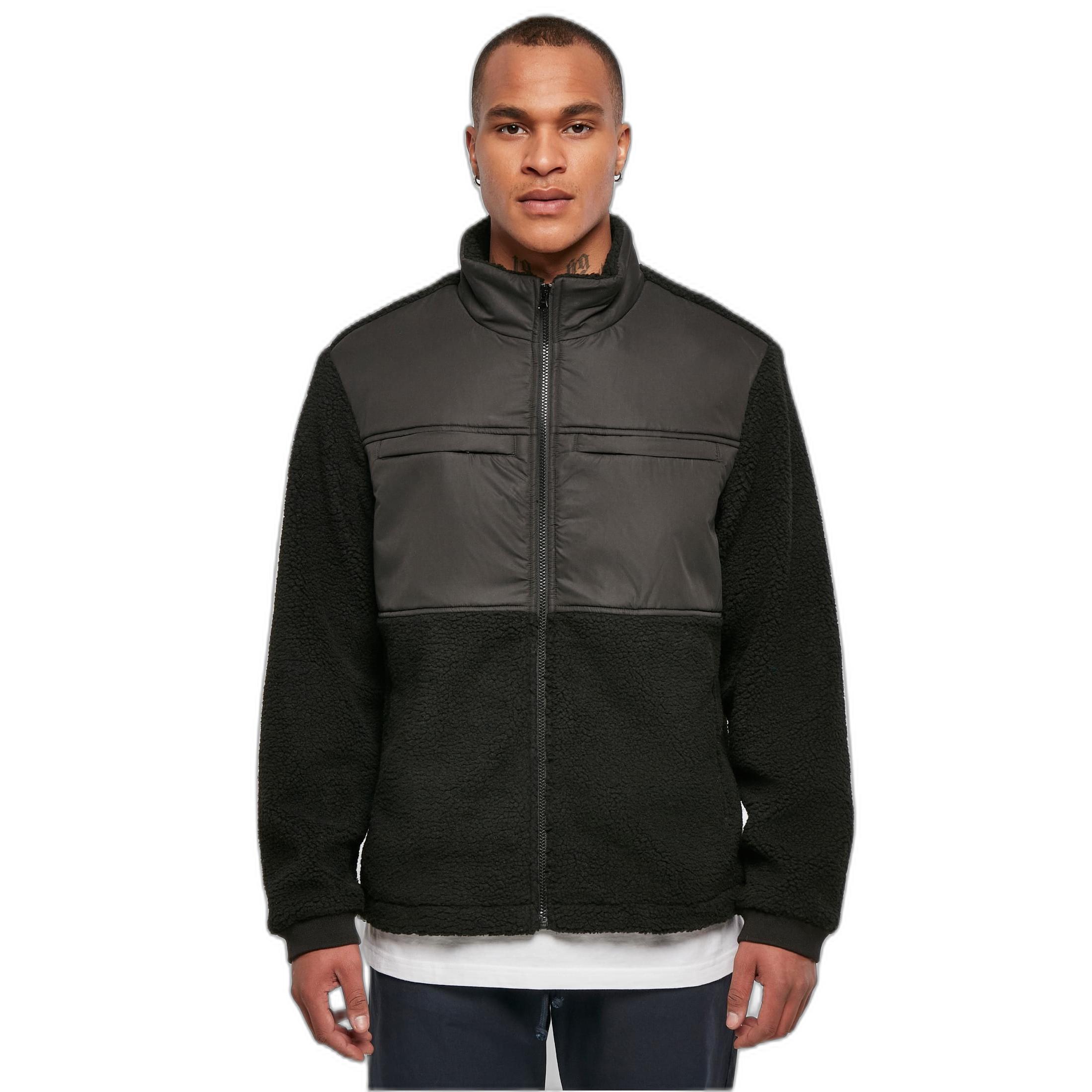 URBAN CLASSICS sherpa-fleece patched