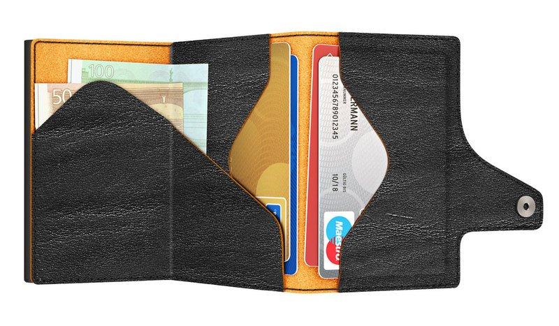 Tru Virtu Wallet CLICK & SLIDE Coin Pocket Caramba-gelb,