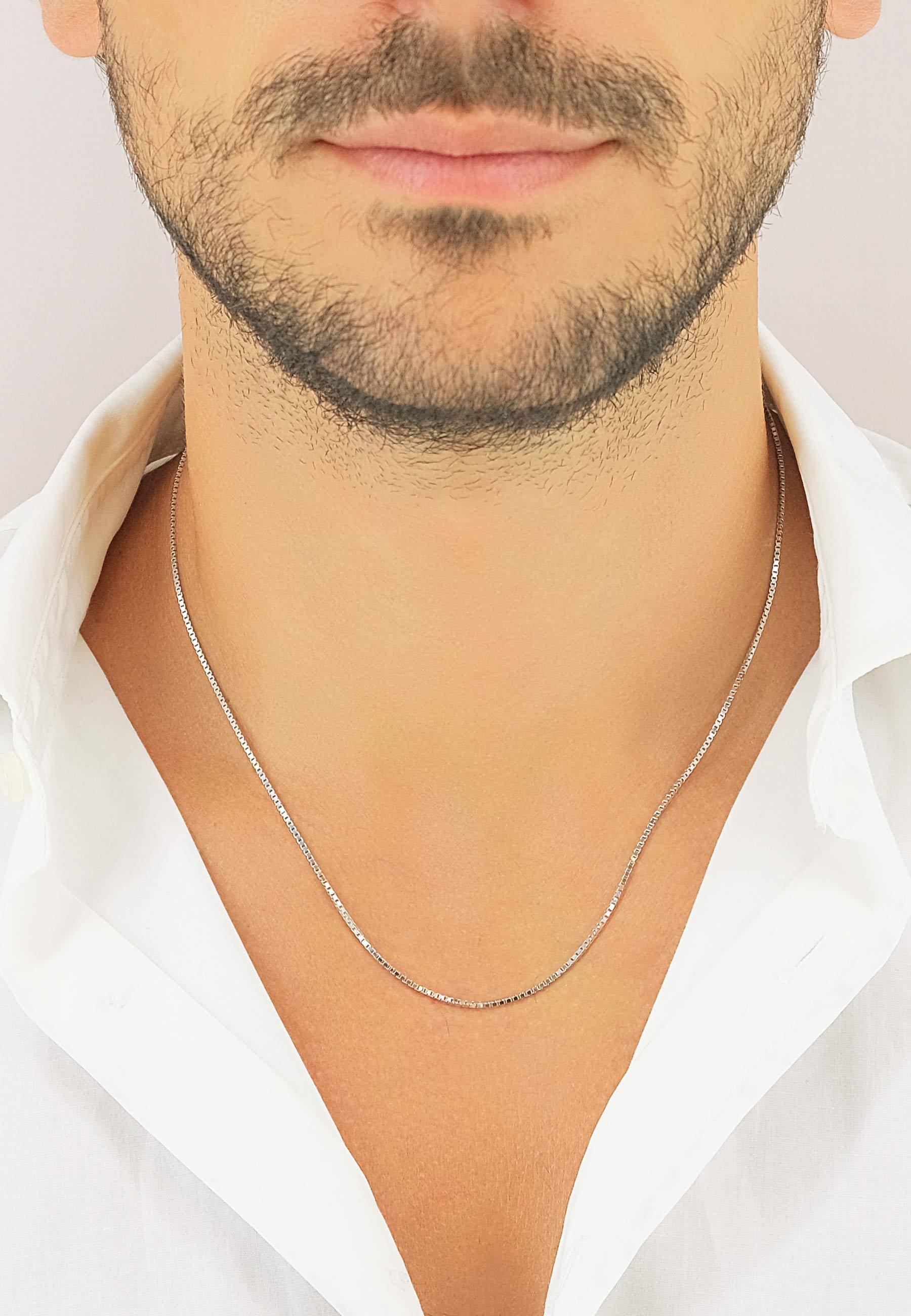MUAU Schmuck Collier Venezianer Weissgold 585, 1.1mm, 42cm