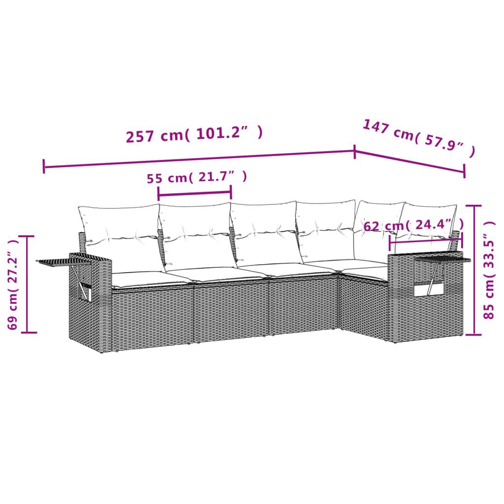 VidaXL Garten sofagarnitur poly-rattan