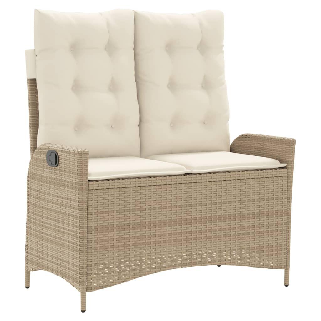 VidaXL Verstellbare gartenbank poly-rattan