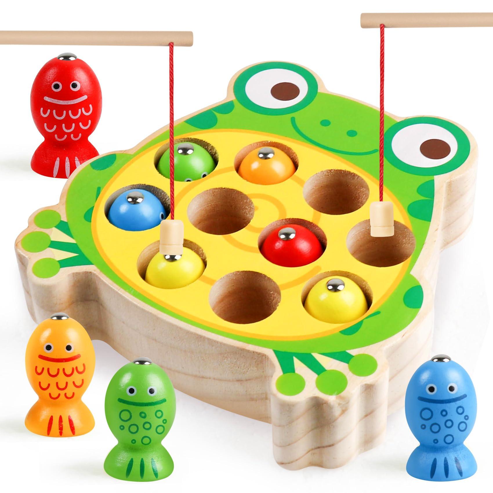 Activity-board Magnet Angeln Spielzeug lernen Feinmotorik, Lernspiele Motorik Spielzeug Holz Angelspiel für Kinder