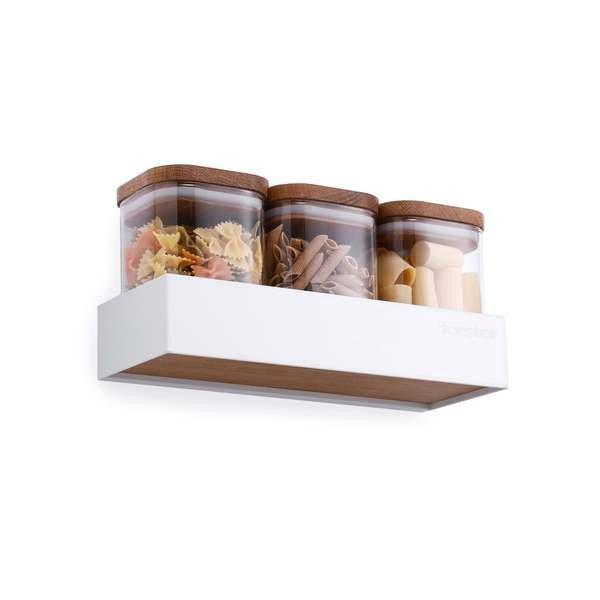 Forster Home Magnetisches Vorratsregal inkl. 3 Glasbehältern Eiche