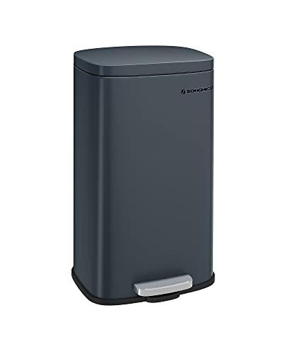 Pricenet Rauchgrauer 30-Liter-Küchenabfalleimer mit Soft-Close-Deckel und Pedal
