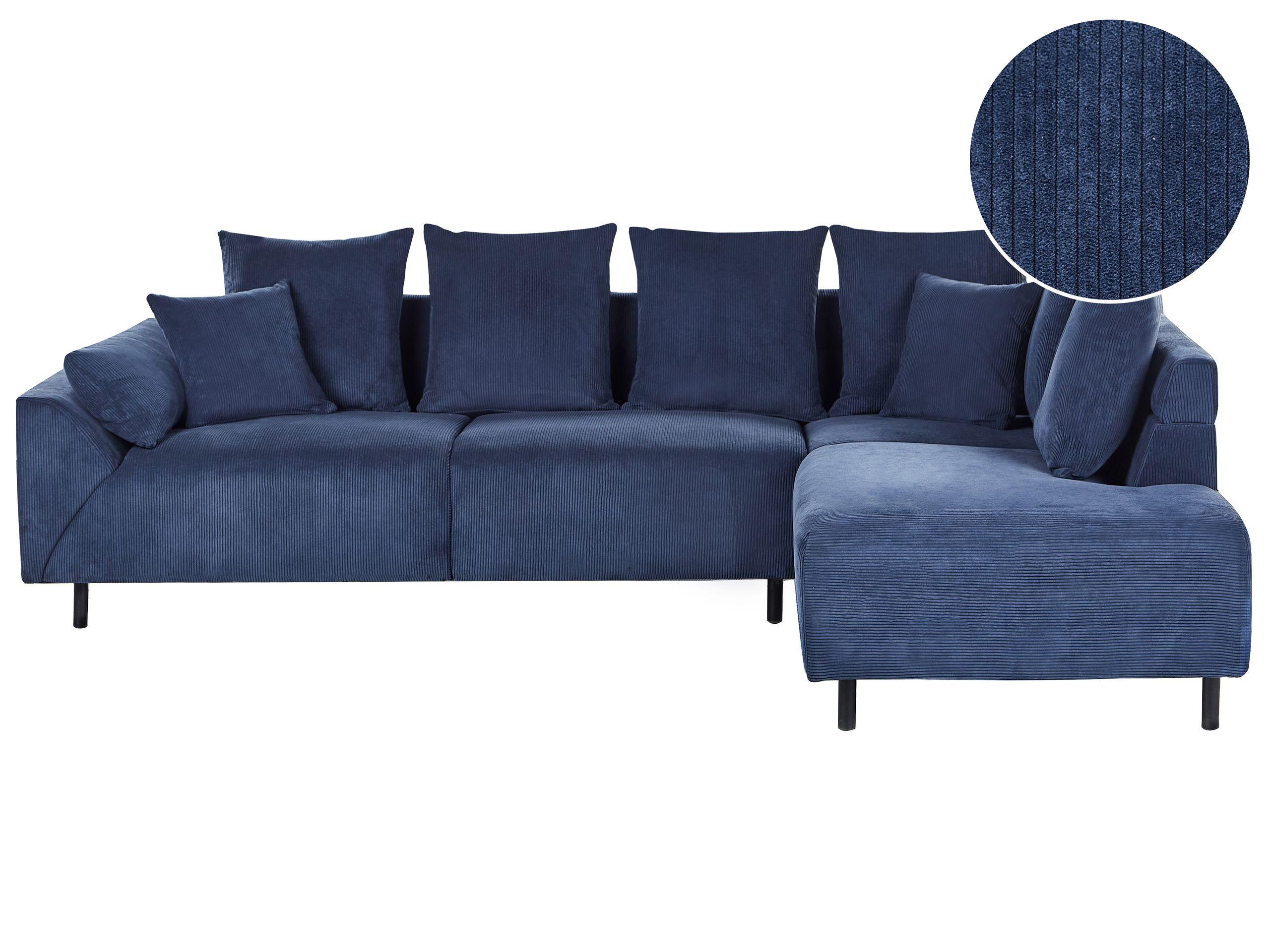 Beliani Ecksofa aus Cord Retro LUNNER