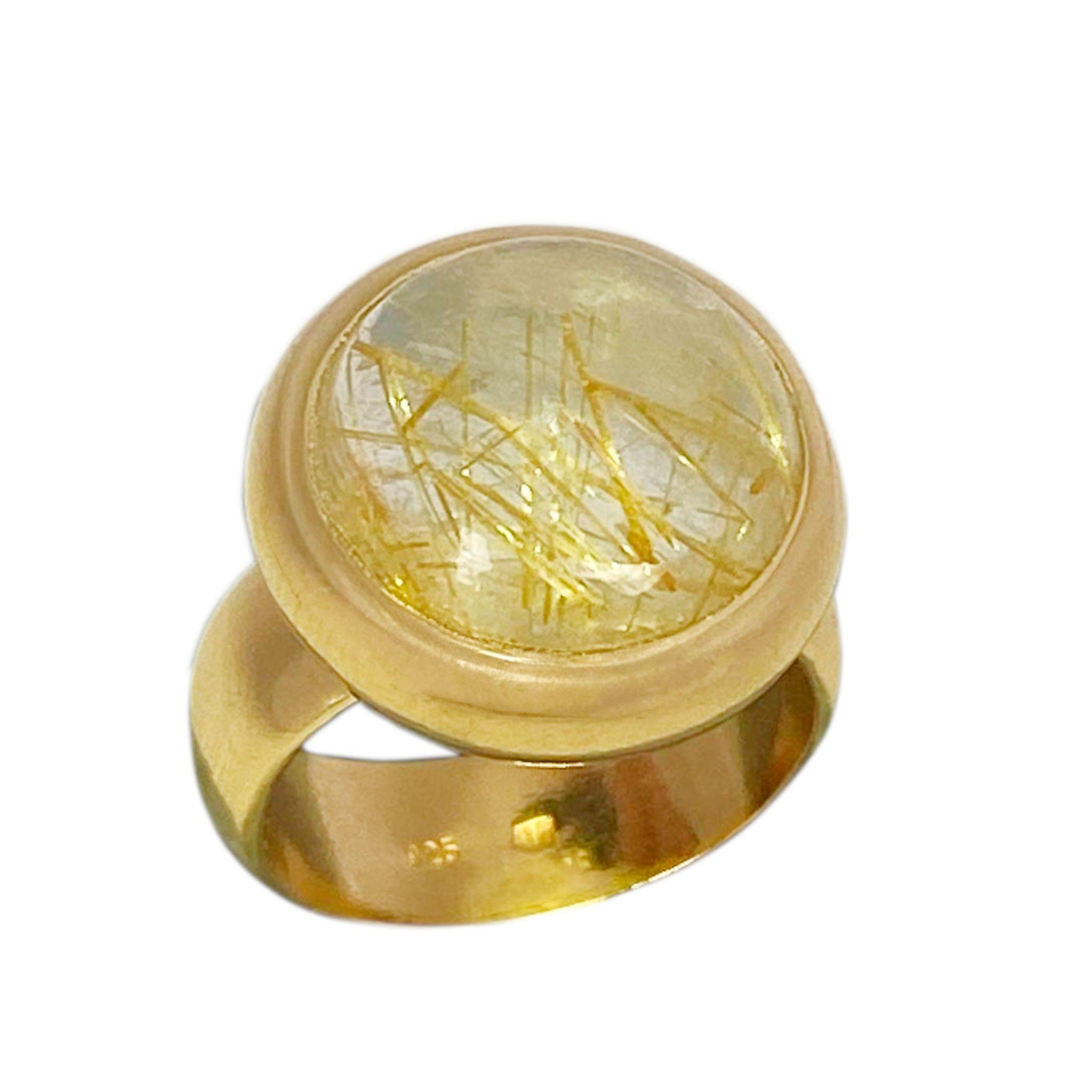 Steinkult Sterling Silber Ring, mit 18 Kt. Gold veredelt