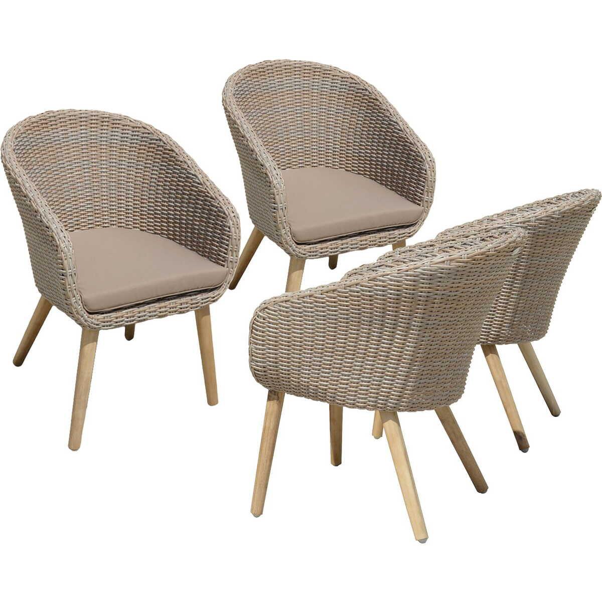 mutoni pleasure Gartenstuhl Visalia hellgrau (4-er Set)