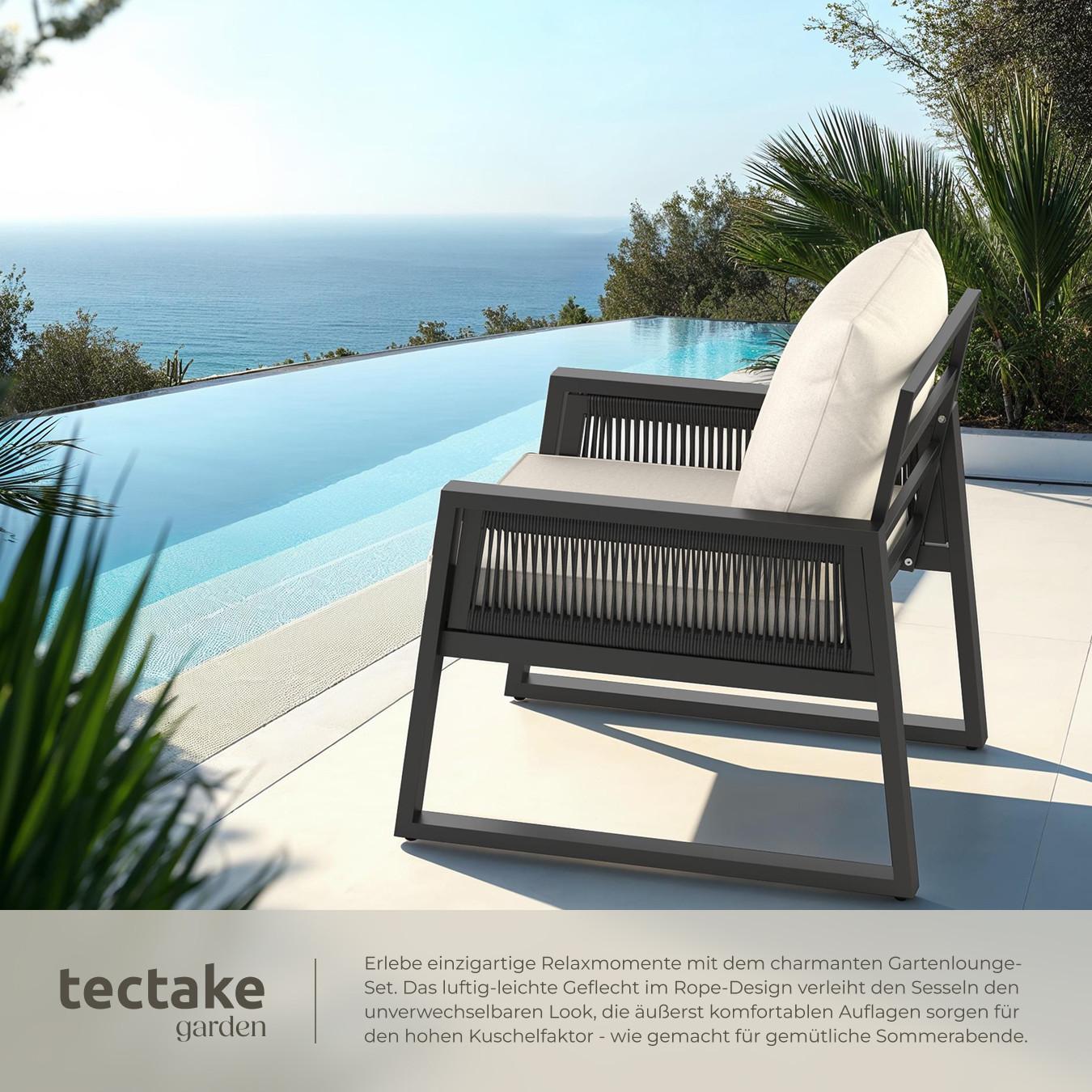 Tectake Gartenlounge-Set Captive im Rope-Design