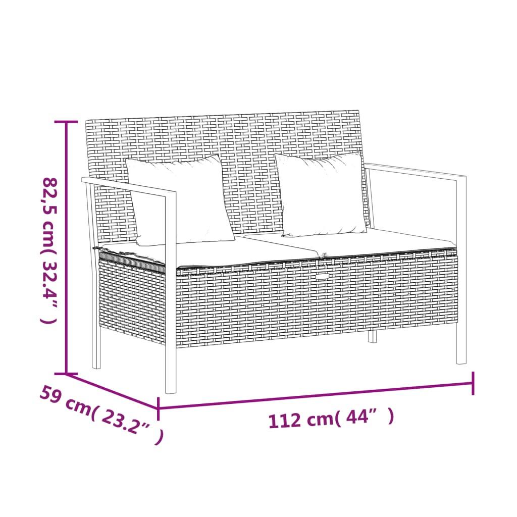 VidaXL Gartenbank poly-rattan
