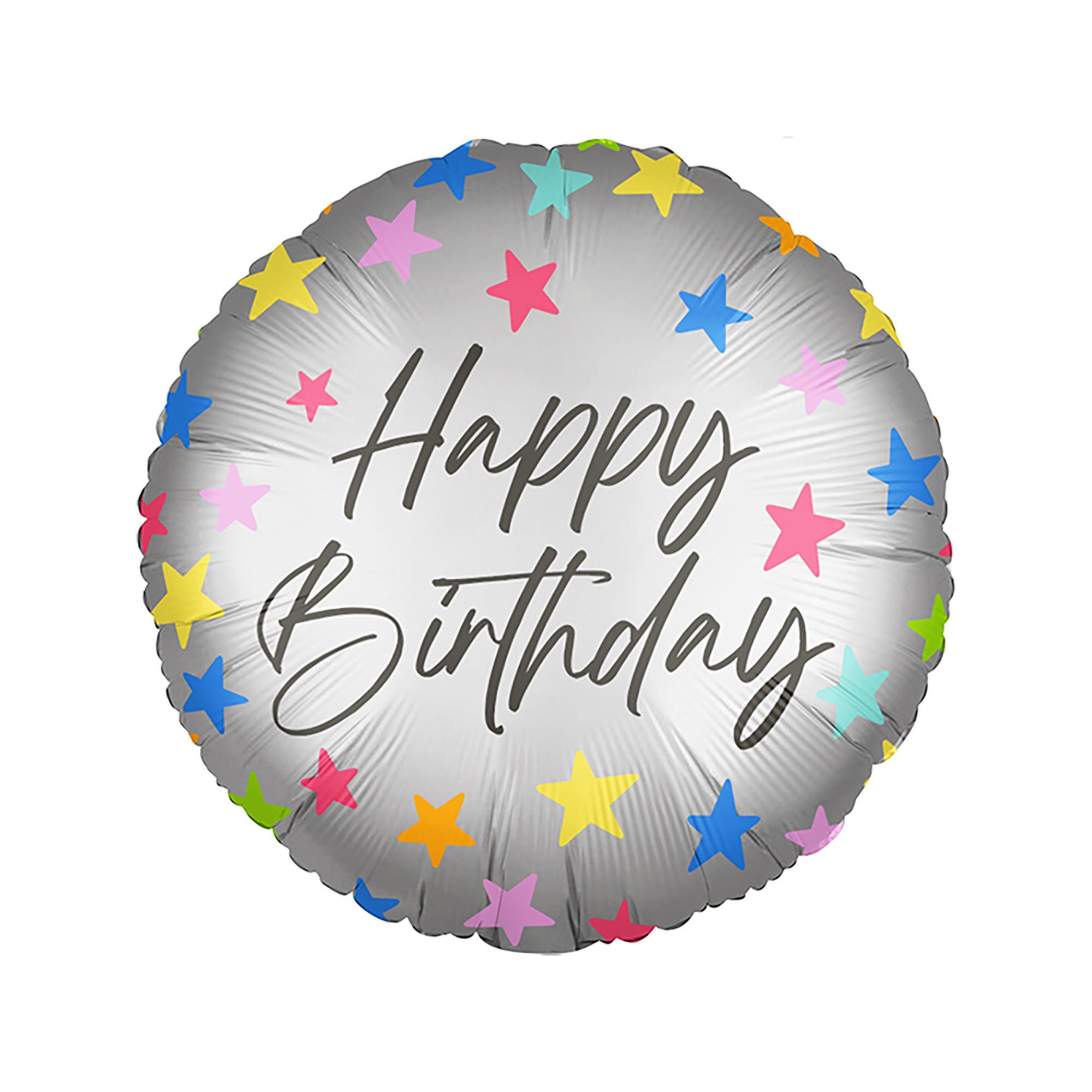 Procos Folienballon Happy Birthday Silver
