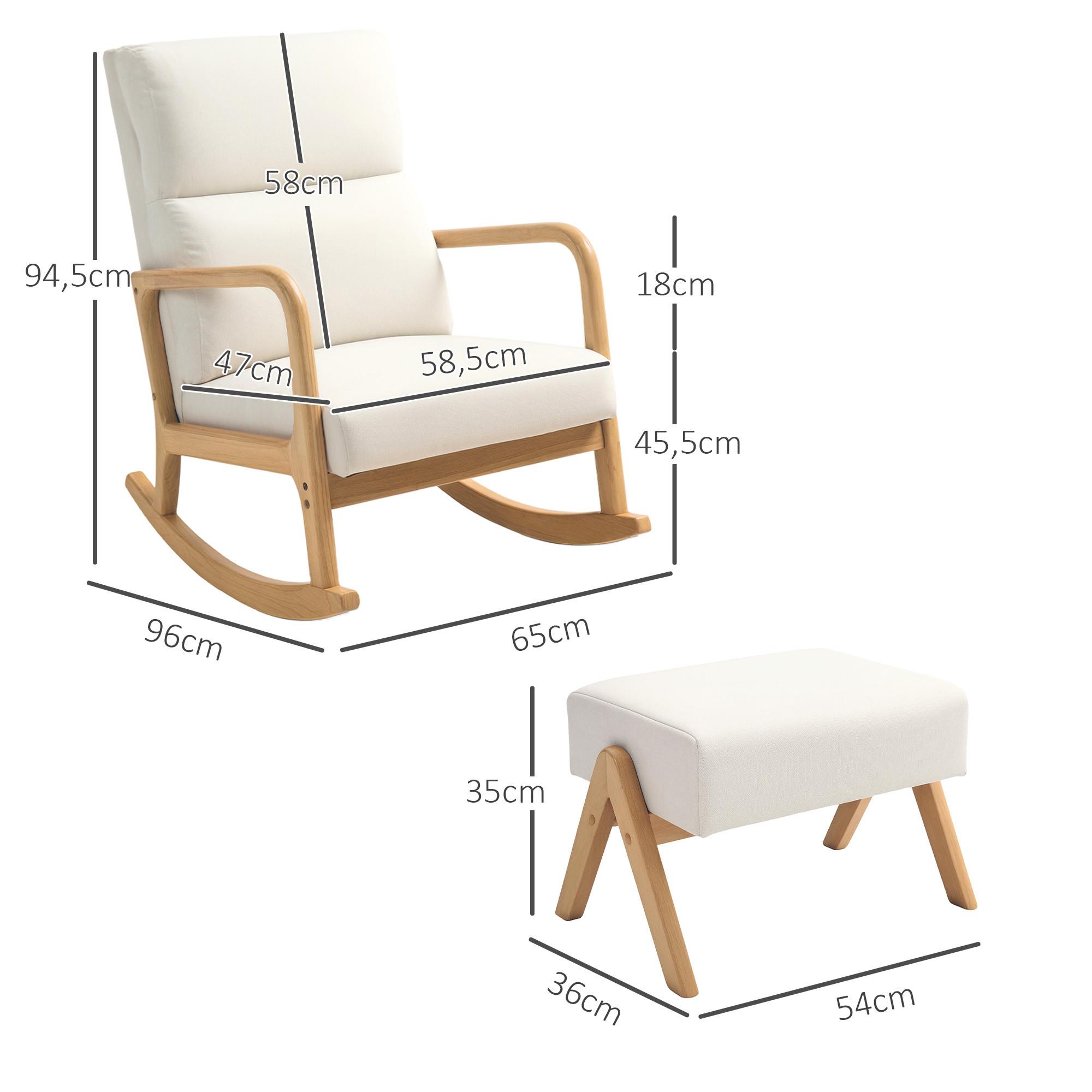 HOMCOM Schaukelstuhl mit Hocker