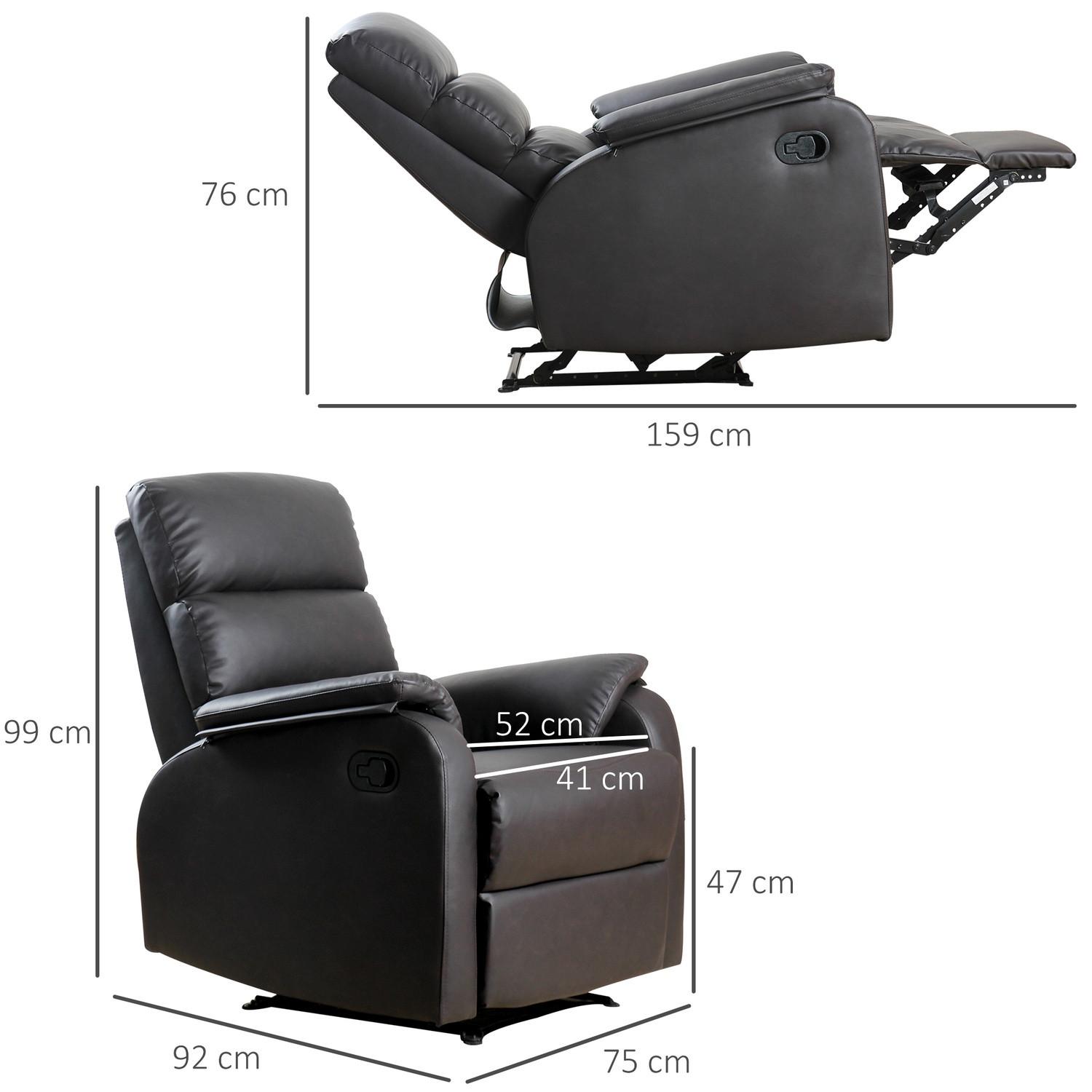 Northio Relaxsessel Fernsehsessel Couch-Sessel Liegesessel Winkelschreibtisch Mit Cpu-Ständer Verstellbar Ergonomisch Kunstleder Braun 75X 92X99Cm