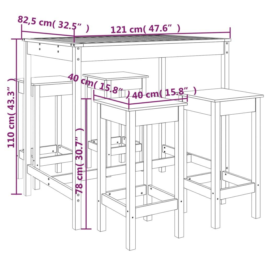 VidaXL Gartenbar set kiefernholz