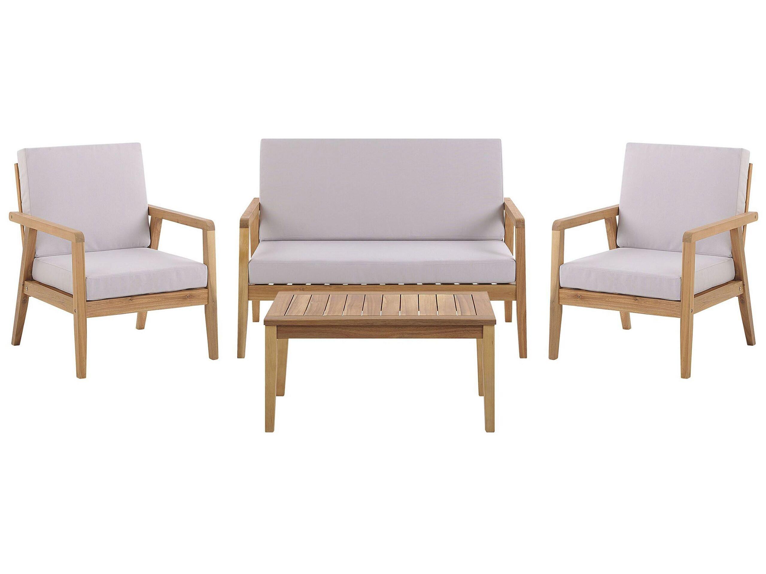 Beliani Lounge Set mit Tisch aus Akazienholz Retro PALLANO