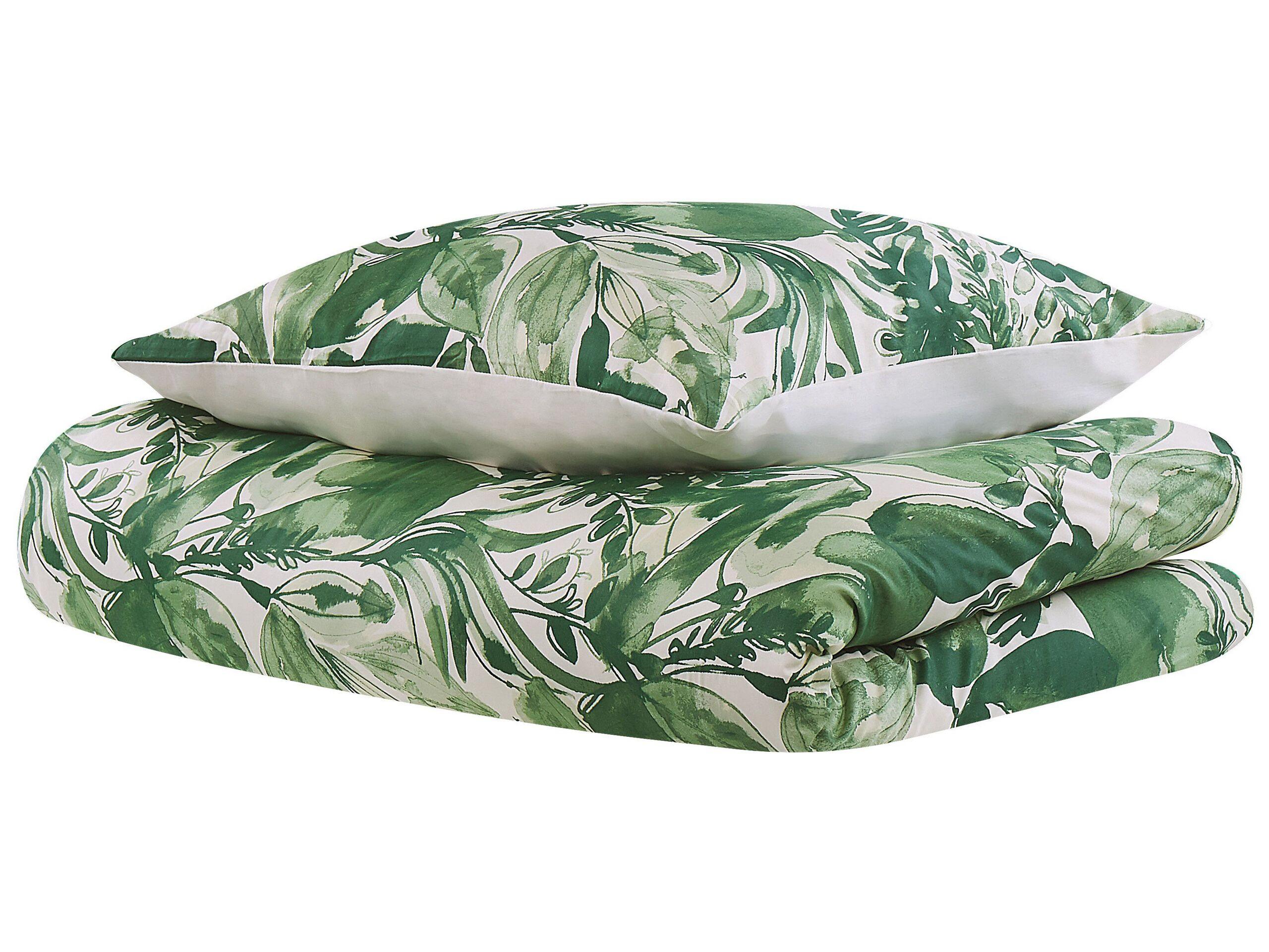 Beliani Bettwäsche-Set aus Baumwollsatin Modern GREENWOOD