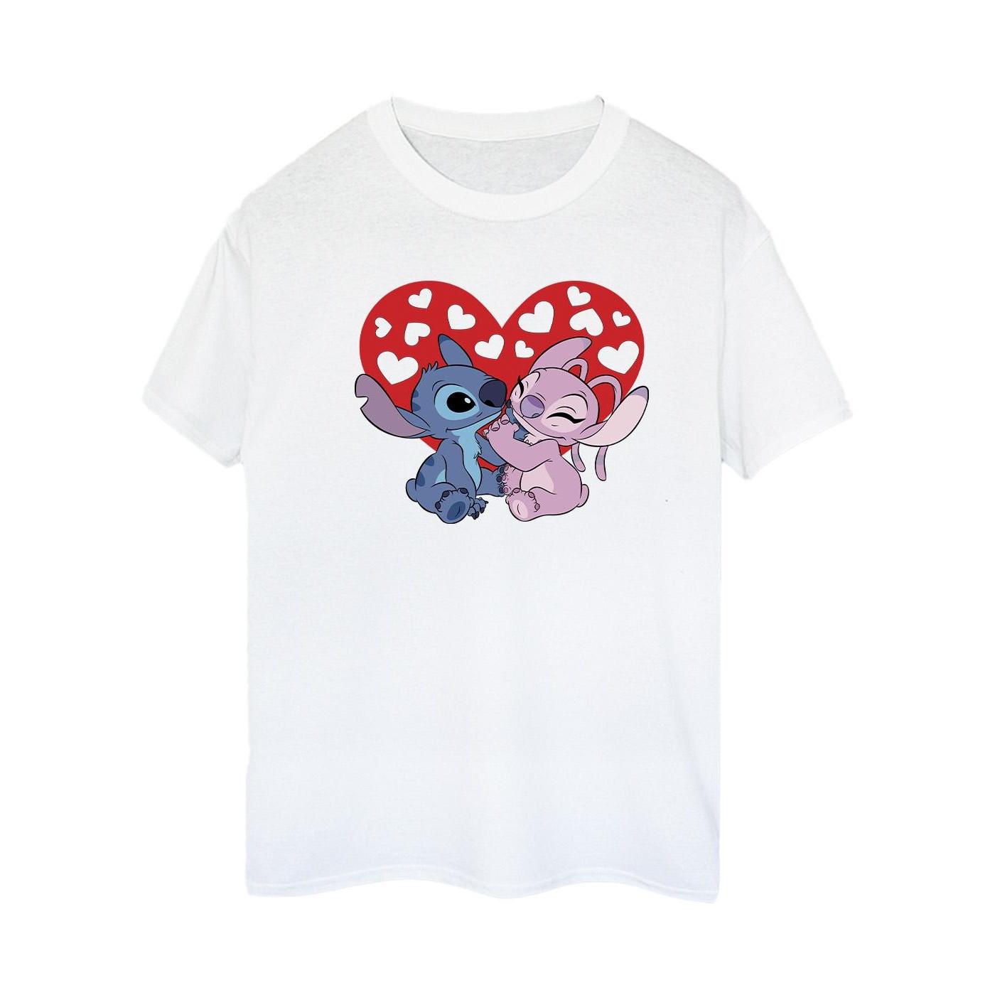 Disney Stitch und Angel Herz Grafik T-Shirt
