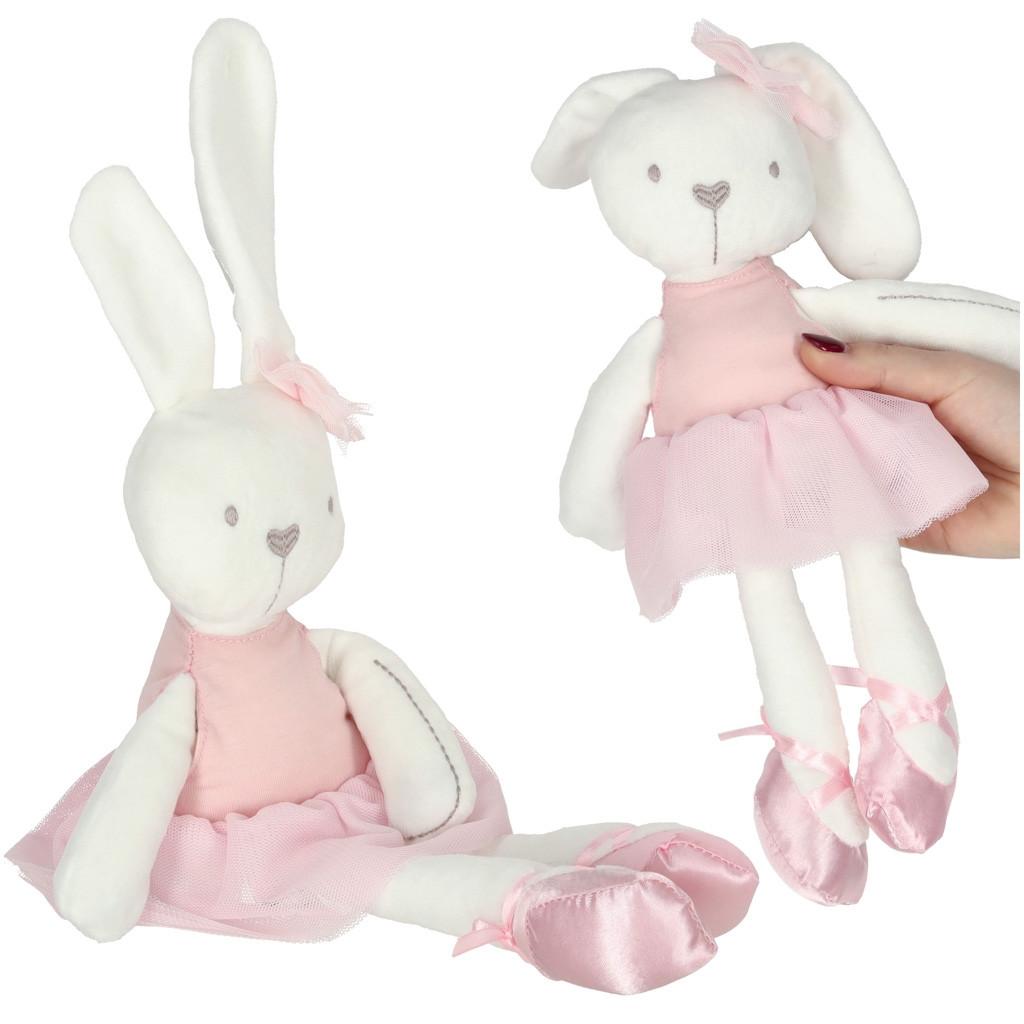 Pricenet Plüsch-Maskottchen-Kaninchen im rosa Kleid, 42 cm