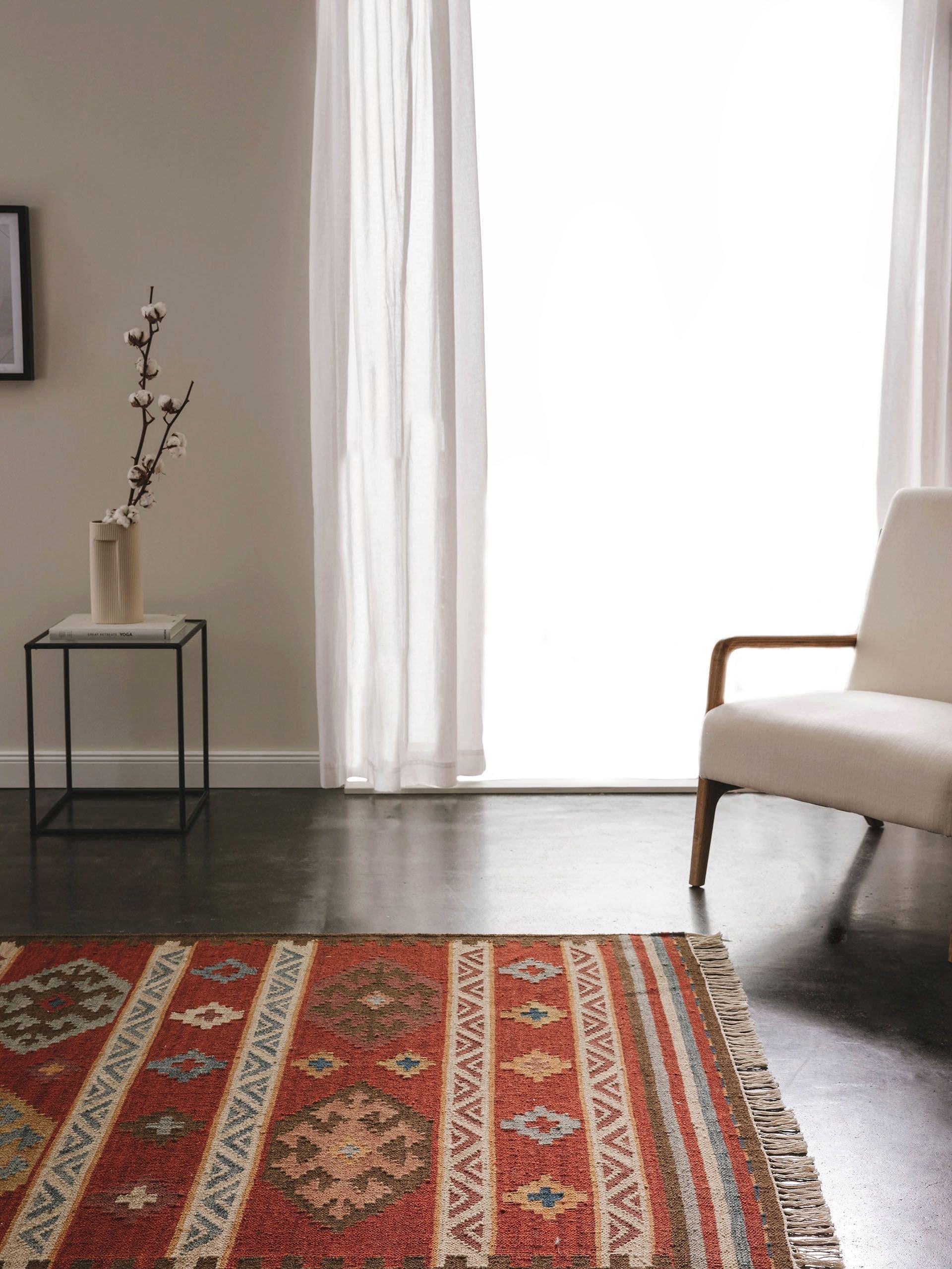 Benuta Handgewebter Kelim Zohra MulticolorRot