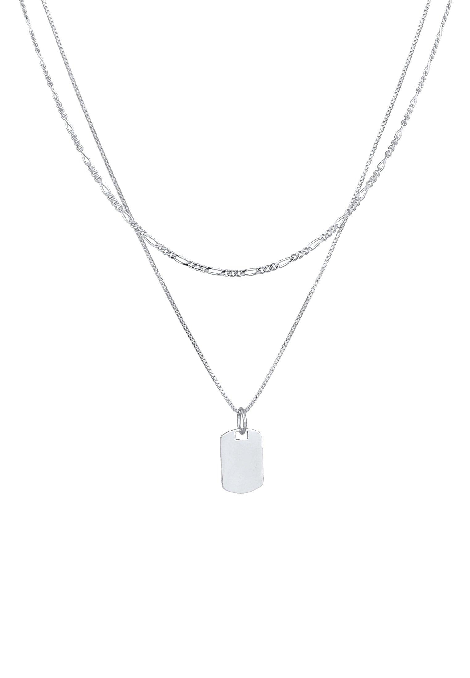 Kuzzoi Halskette Layer Figaro Venezianer Platte 925 Silber