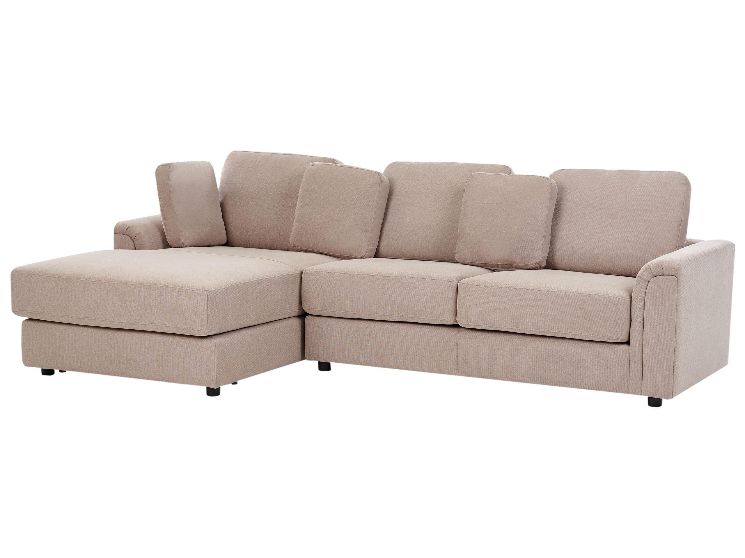 Beliani Rechtsseitiges Ecksofa mit Ottomane aus Polyester Klassisch KOHLO