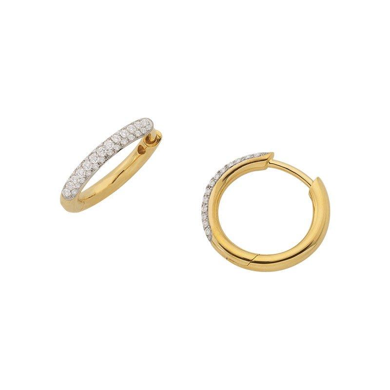 MUAU Schmuck Creolen Gelbgold 750 Diamant 0.24ct. 15mm