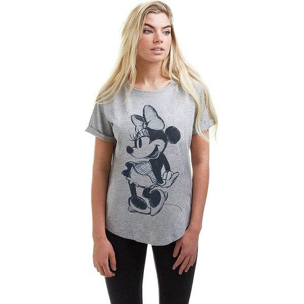 Disney Minnie Mouse Skizzen-Print Kurzarm T-Shirt