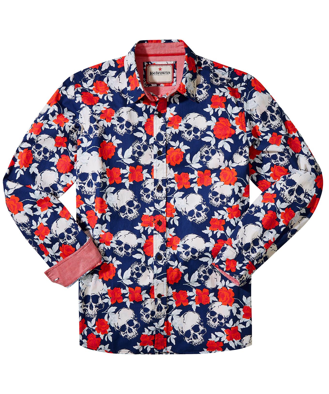 Joe Browns Langarmhemd mit Rosenschädeldruck