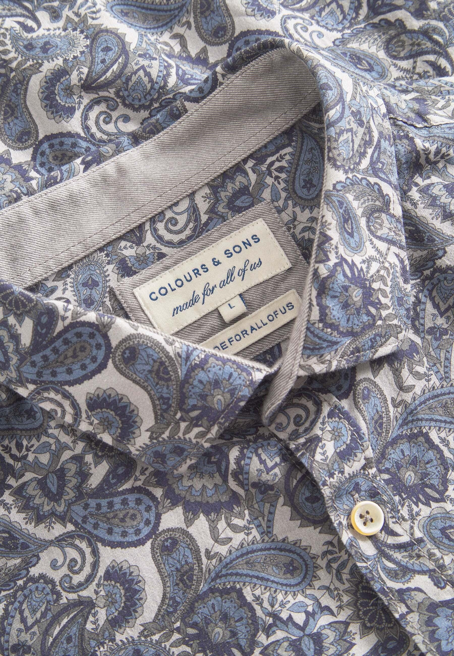 Colours & Sons Printed Langarmhemd