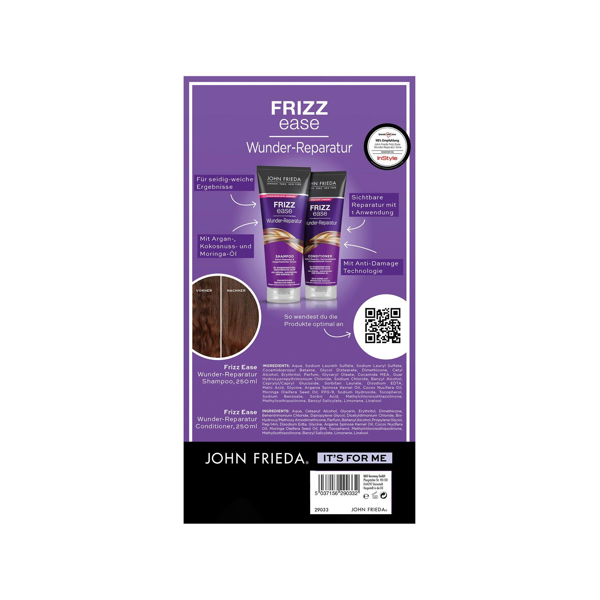 JOHN FRIEDA Frizz Ease Duo Wunder Reparatur Shampoo + Conditioner