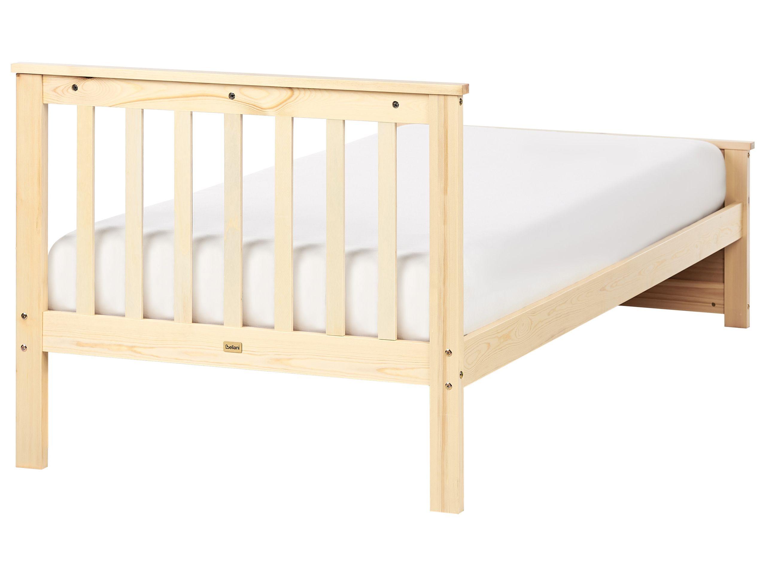 Beliani Bett mit Lattenrost aus Kiefernholz Skandinavisch OLENDON