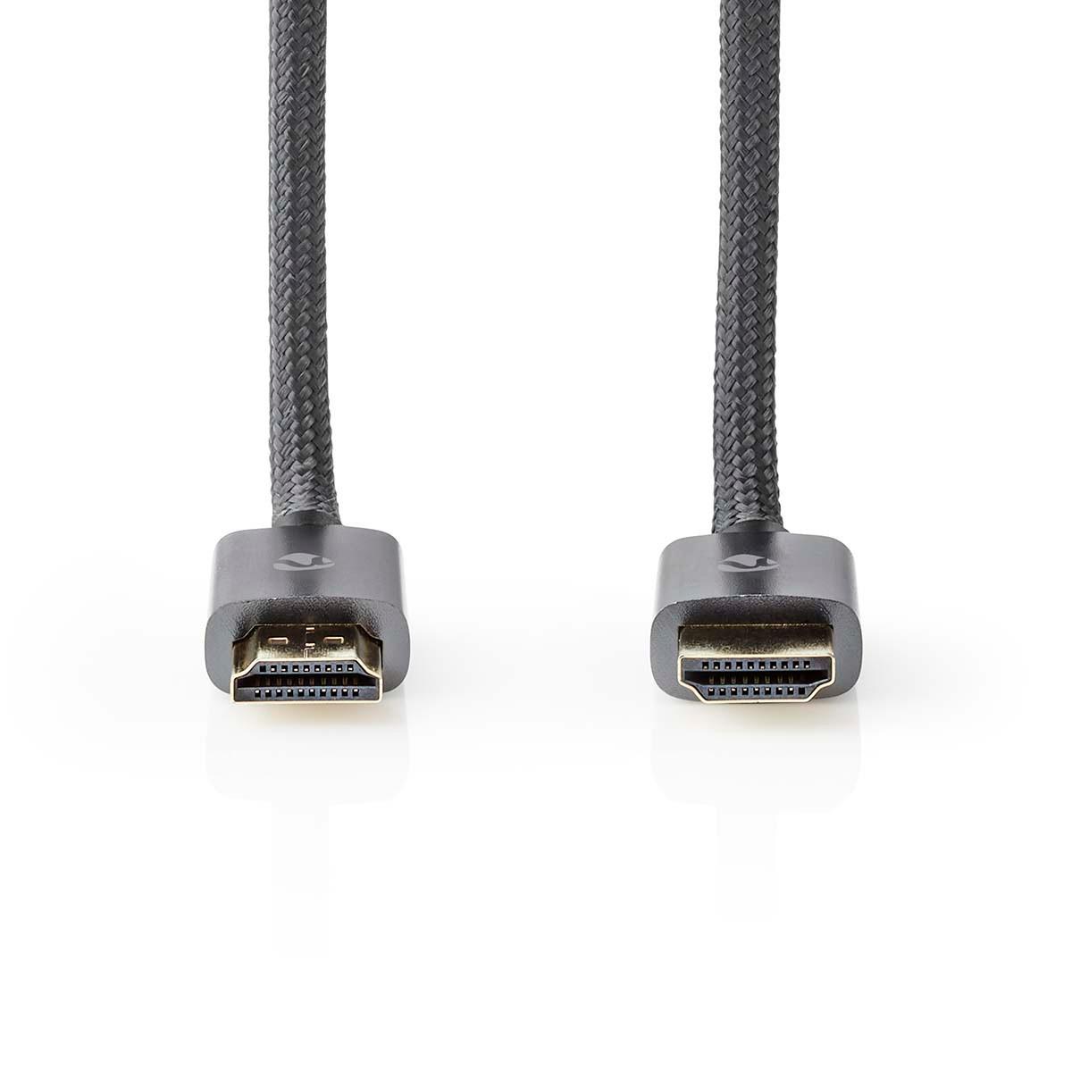 Nedis Ultra High Speed HDMI™ Kabel | HDMI™ Stecker | HDMI™ Stecker | 8K@60Hz | 48 Gbps | 3,00 m | Rund | 6,7 mm | Grau mit Metall | Schlösser