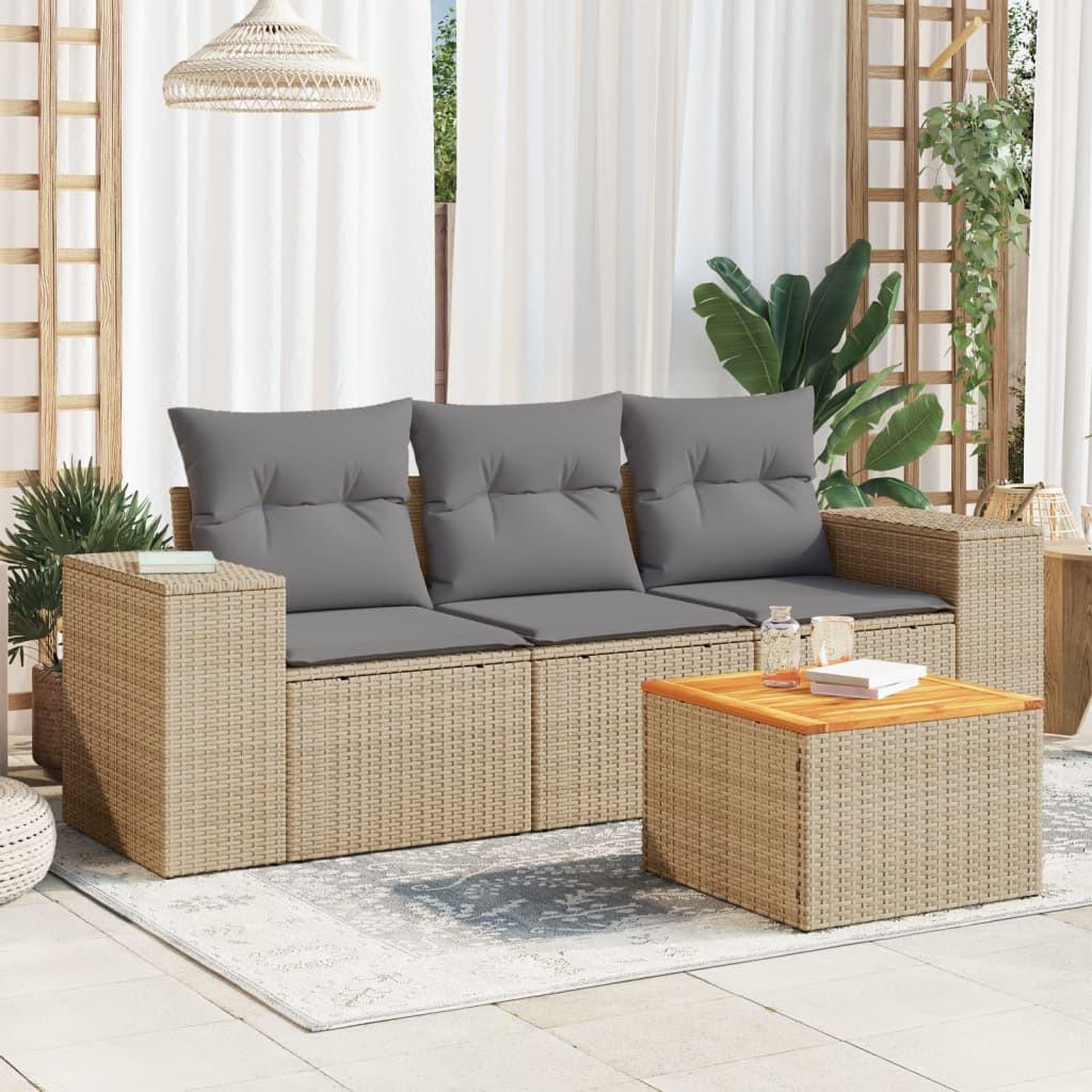 VidaXL Garten sofagarnitur poly-rattan