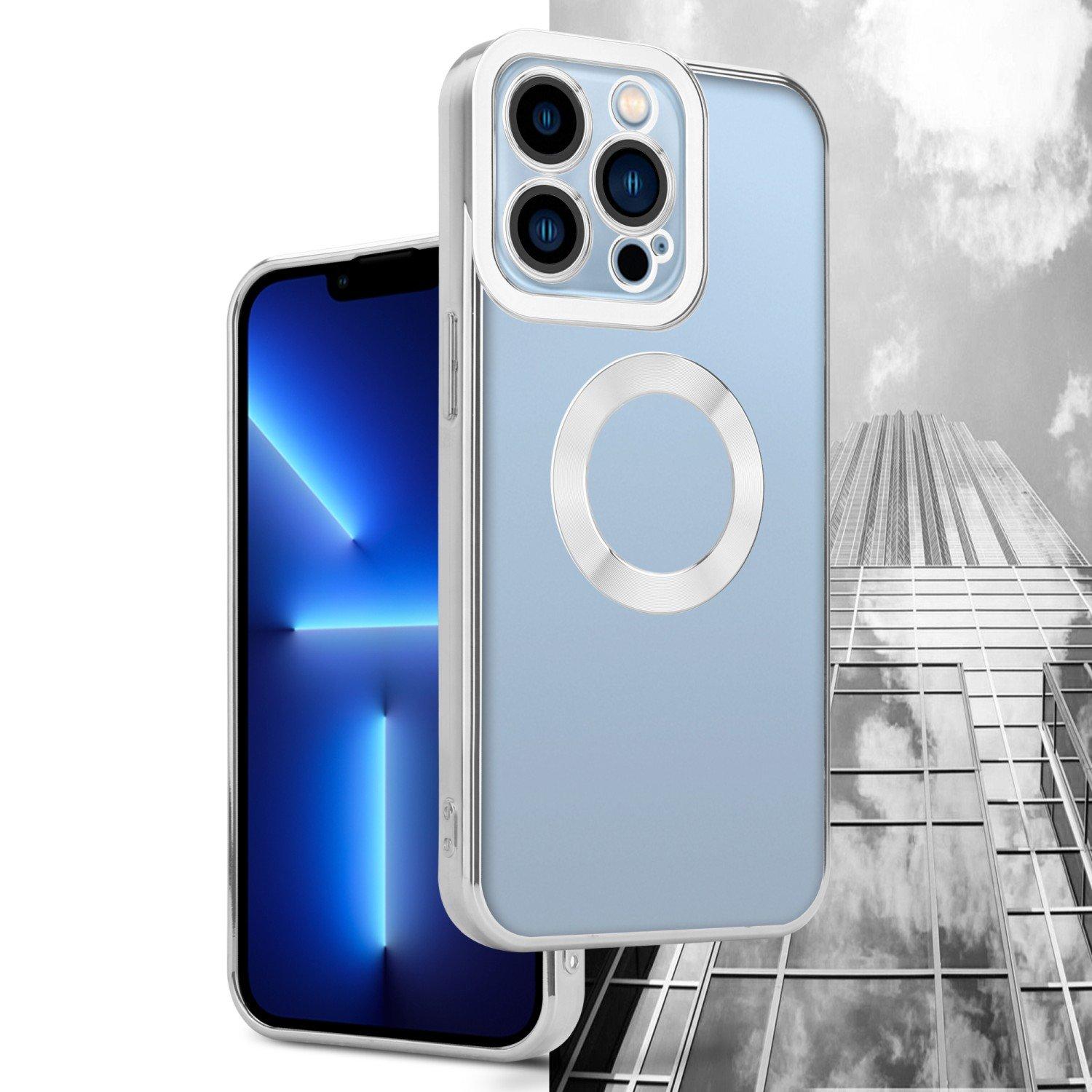 Cadorabo Hülle für Apple iPhone 13 PRO MAX mit Chrome Applikation