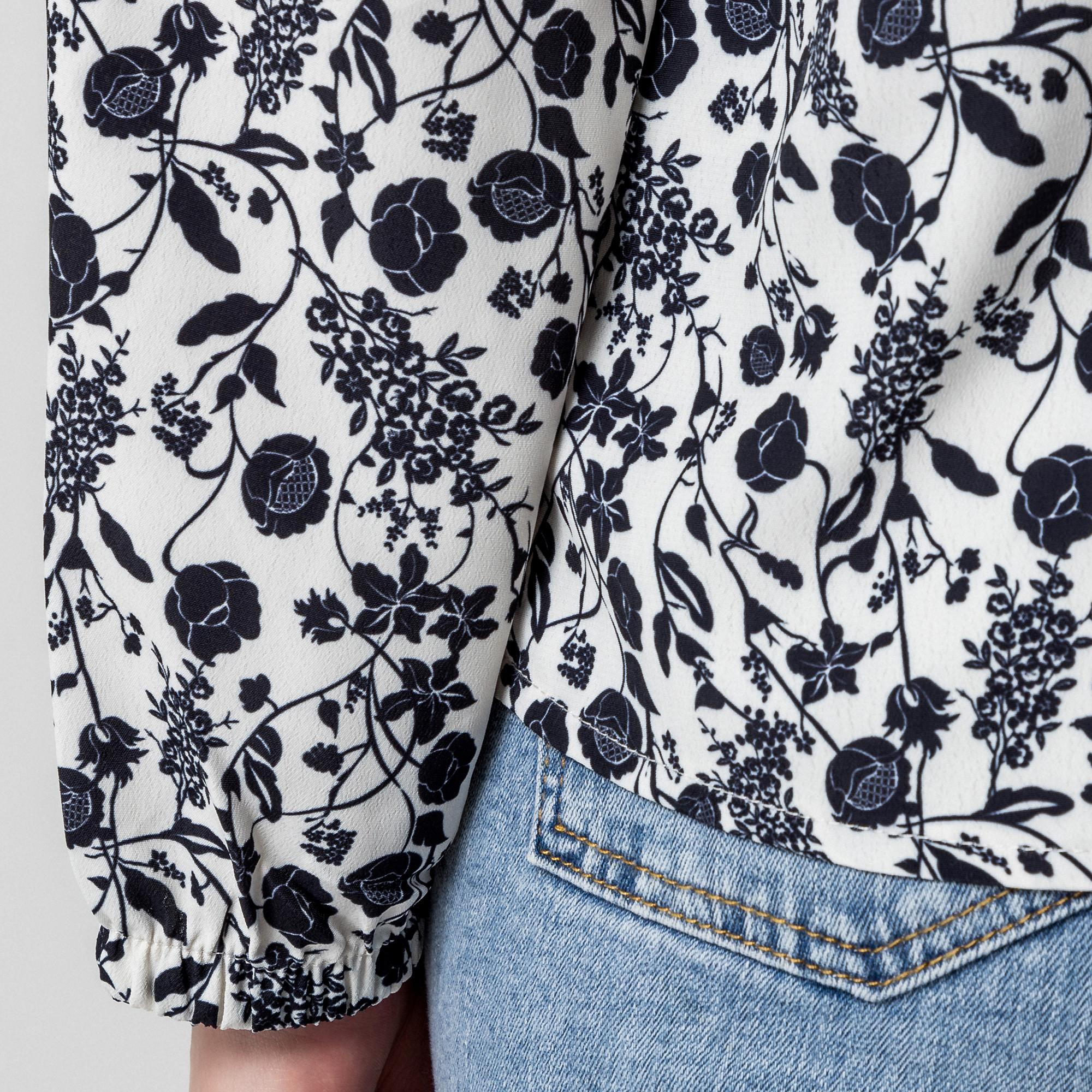 Manor Woman Florale Regular Fit Bluse mit langen Ärmeln