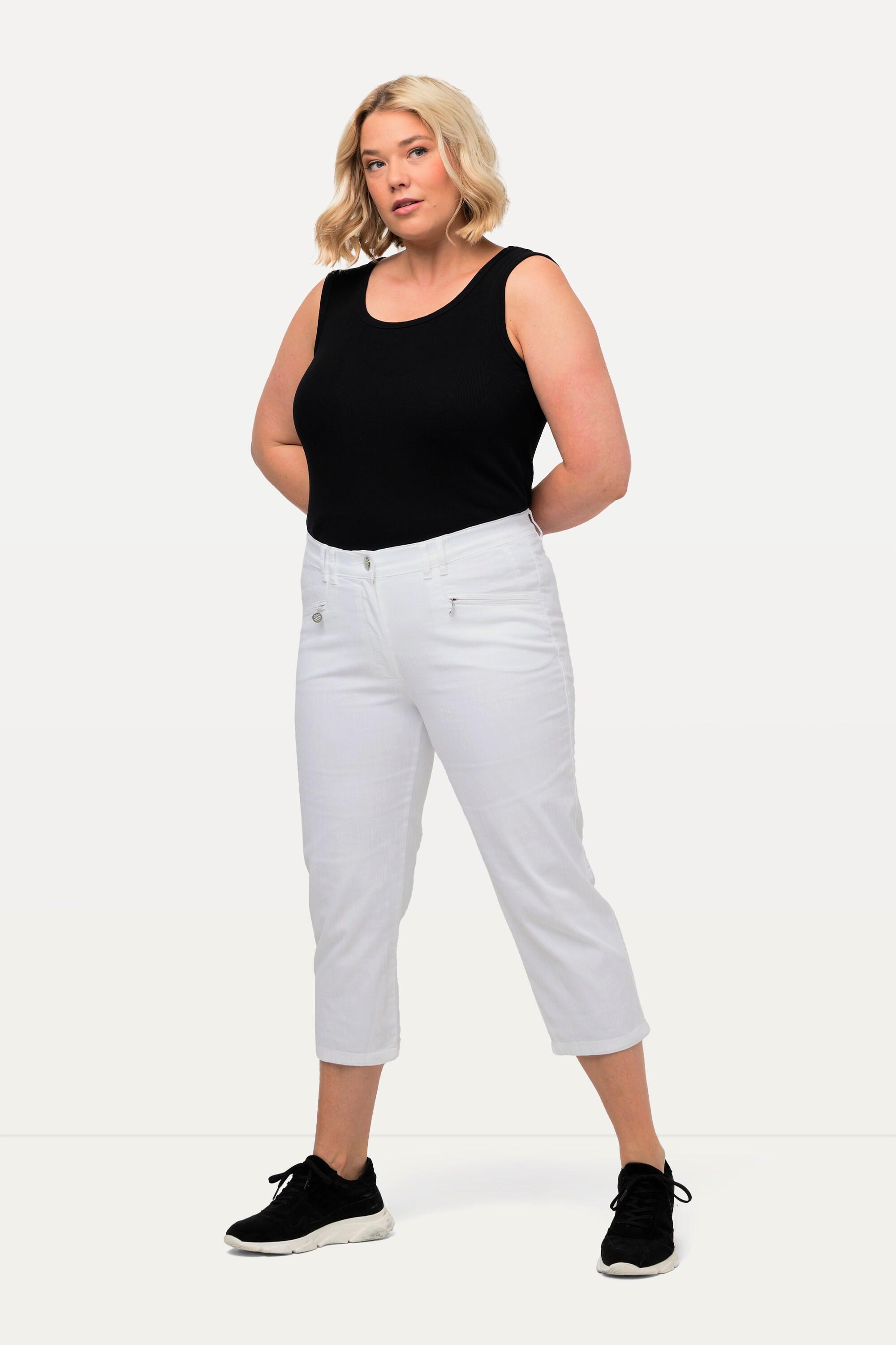 Ulla Popken Hose Mony wadenlang Zipptaschen Stretch