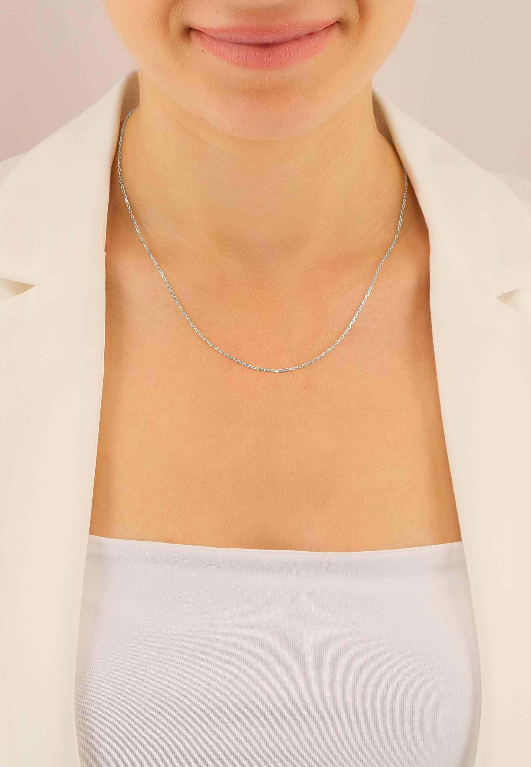 MUAU Schmuck Collier Anker Weissgold 750, 1.4mm, 42cm
