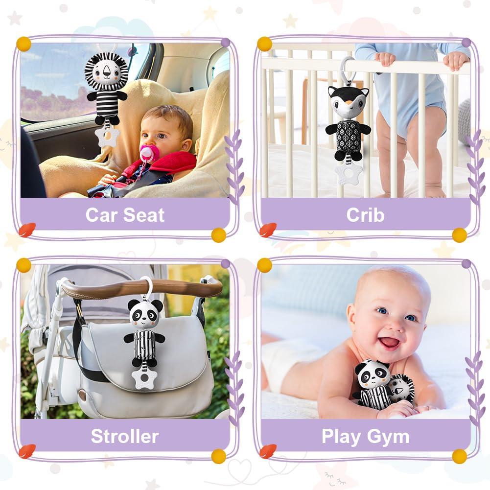 Activity-board Kinderwagen Spielzeug, 4pcs hängende Rassel Spielzeug, Baby hängende Spielzeug, Neugeborene Autositz Spielzeug
