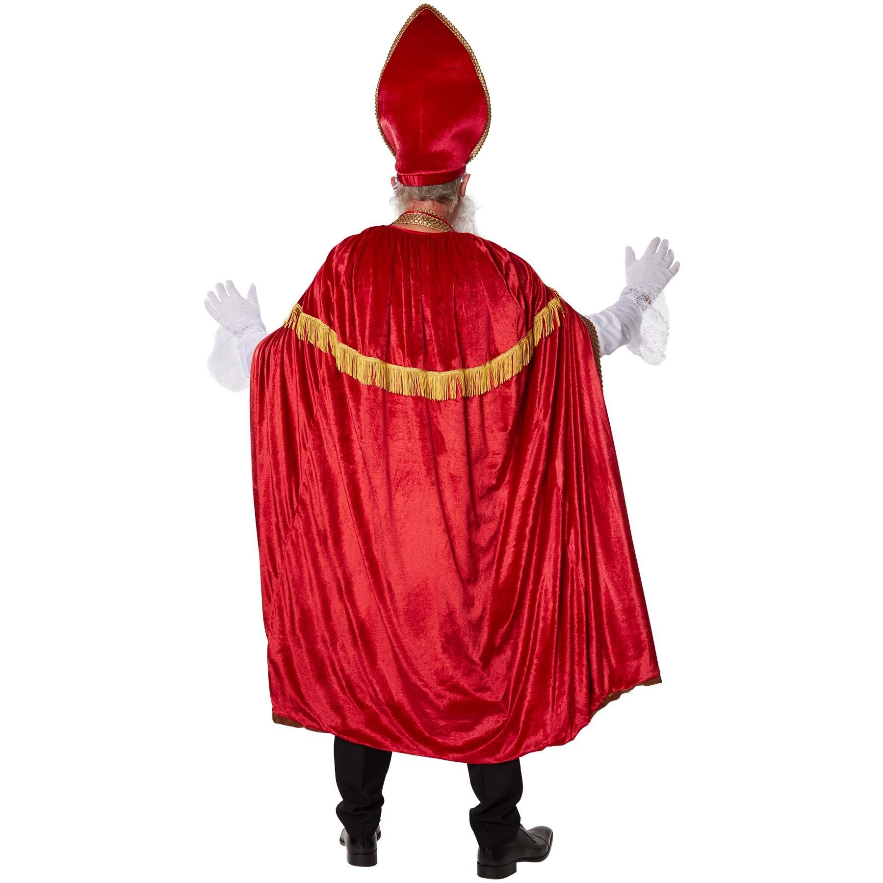 Tectake Herrenkostüm St. Nikolaus-Set dunkelrot