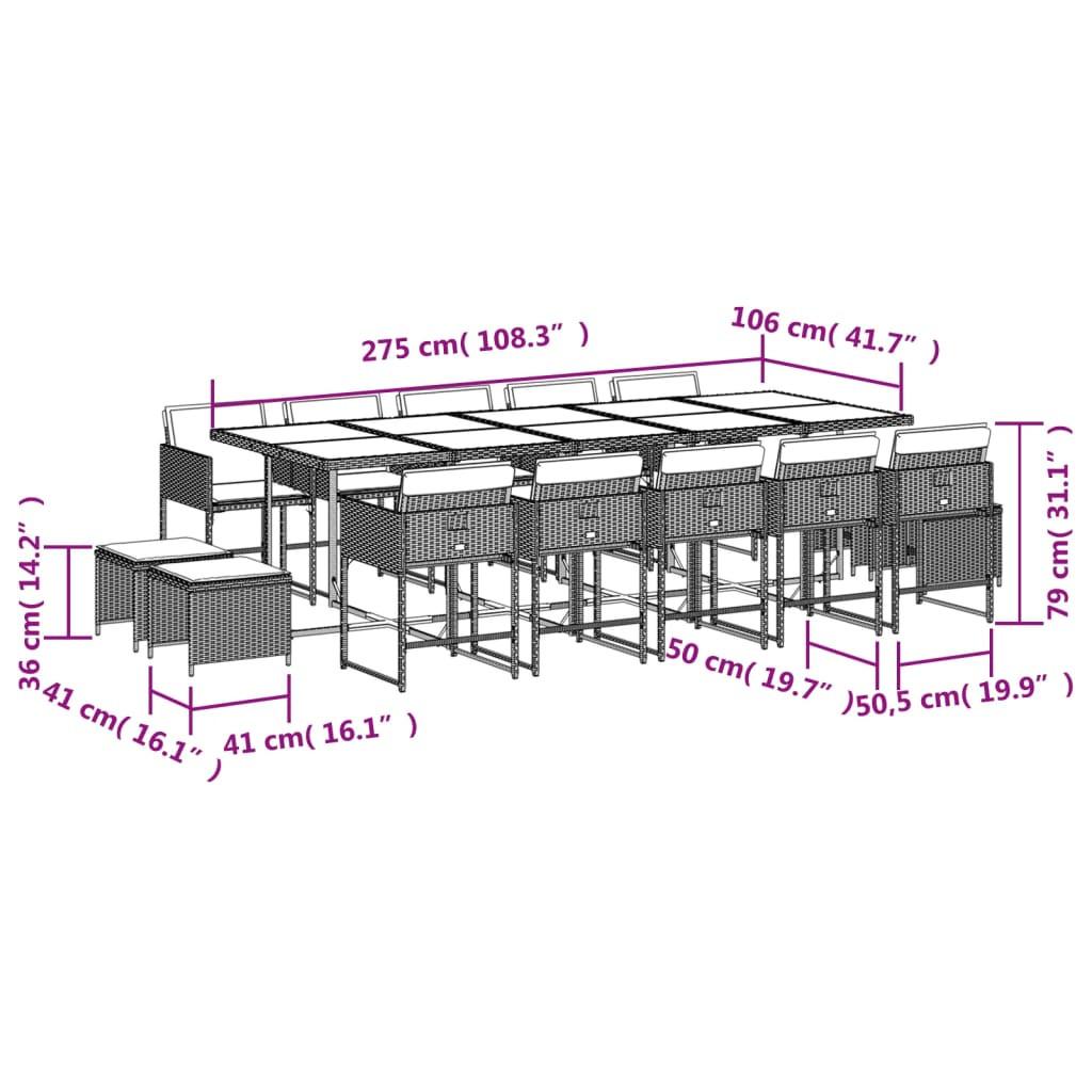 VidaXL Garten essgruppe poly-rattan
