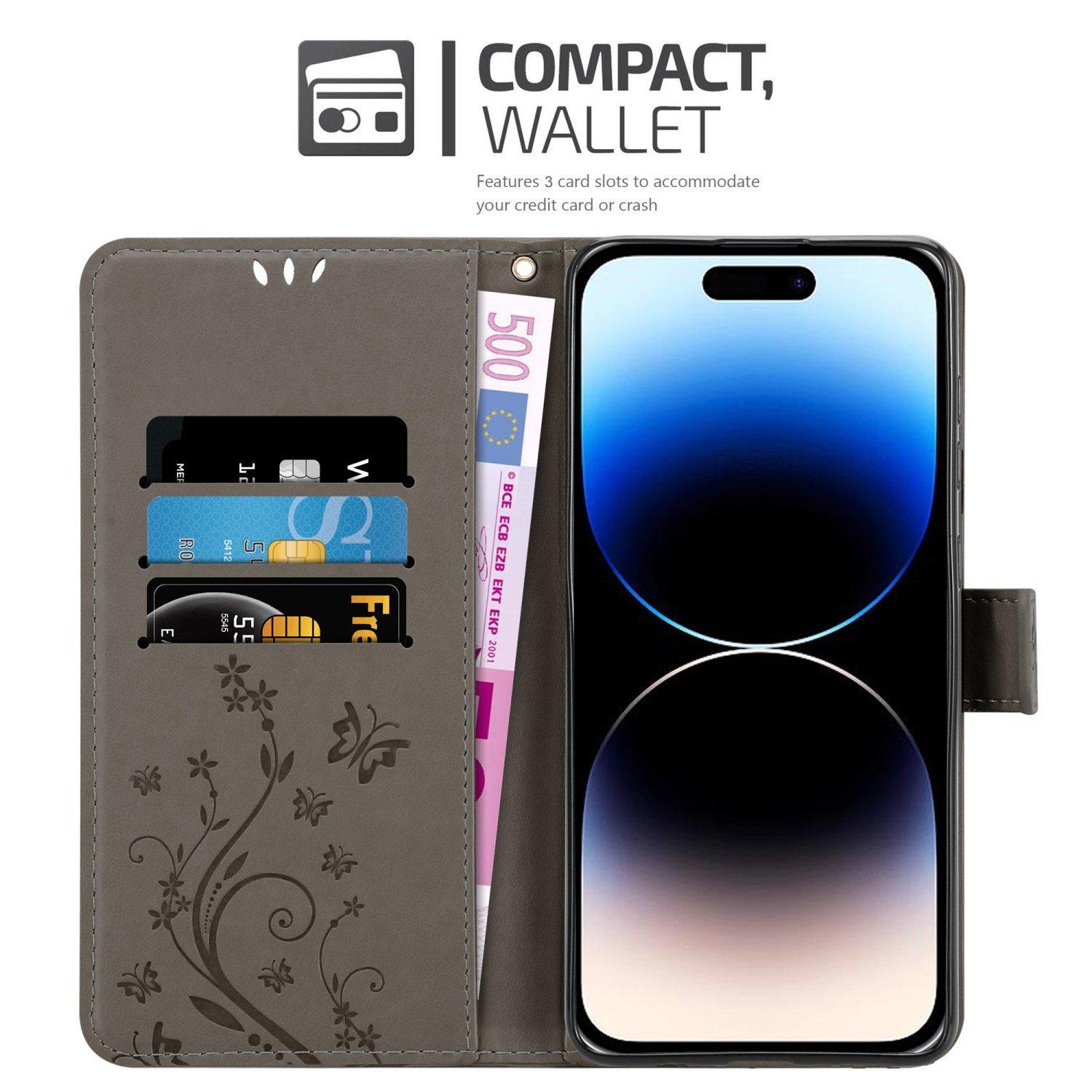 Cadorabo Hülle für Apple iPhone 14 PRO MAX Blumen Design Magnetverschluss