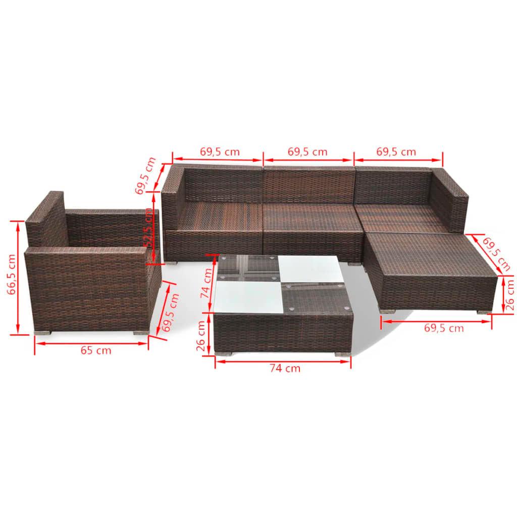VidaXL Garten sofagarnitur poly-rattan