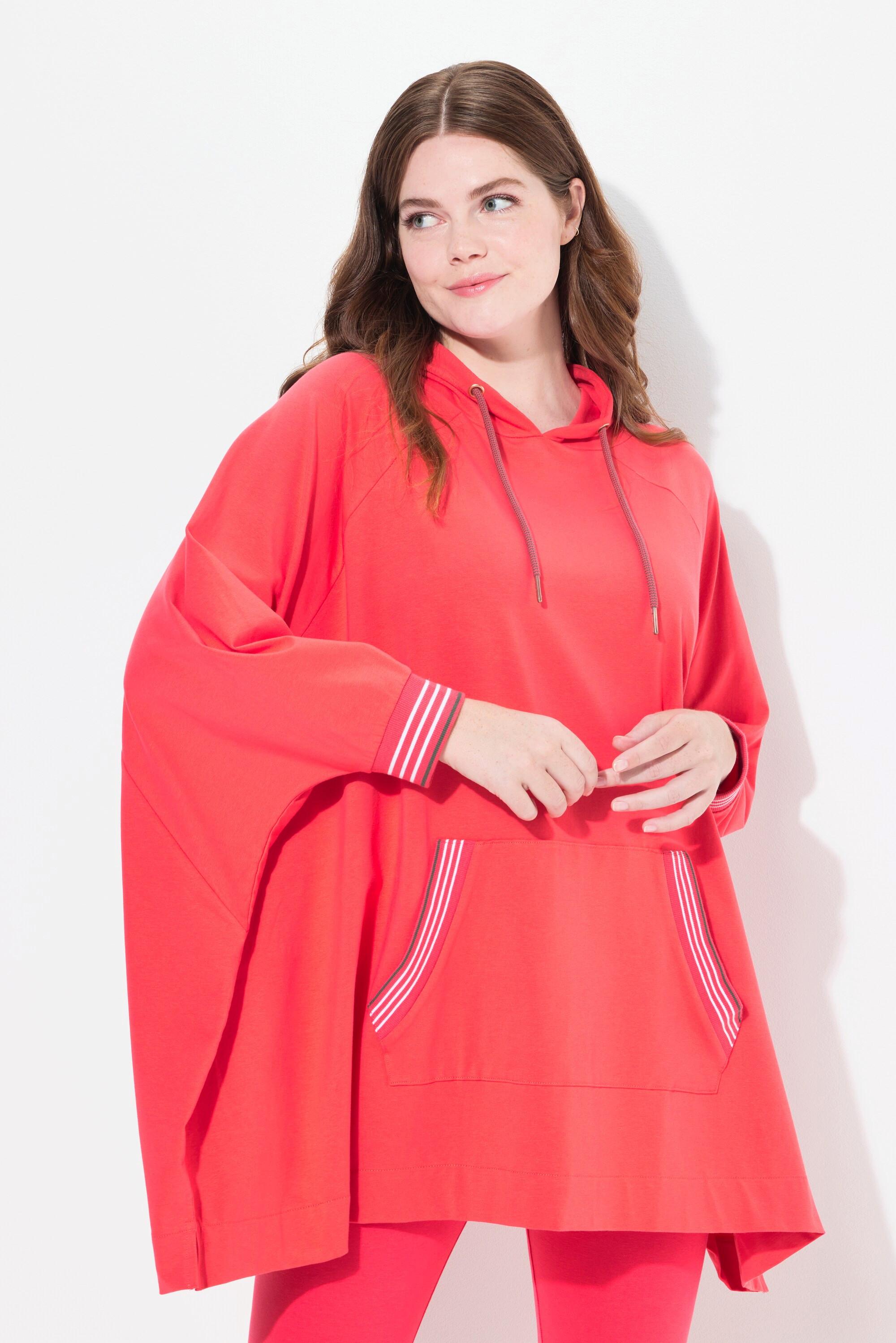 Ulla Popken Loungwear-Poncho, oversized, Kapuze, Langarm